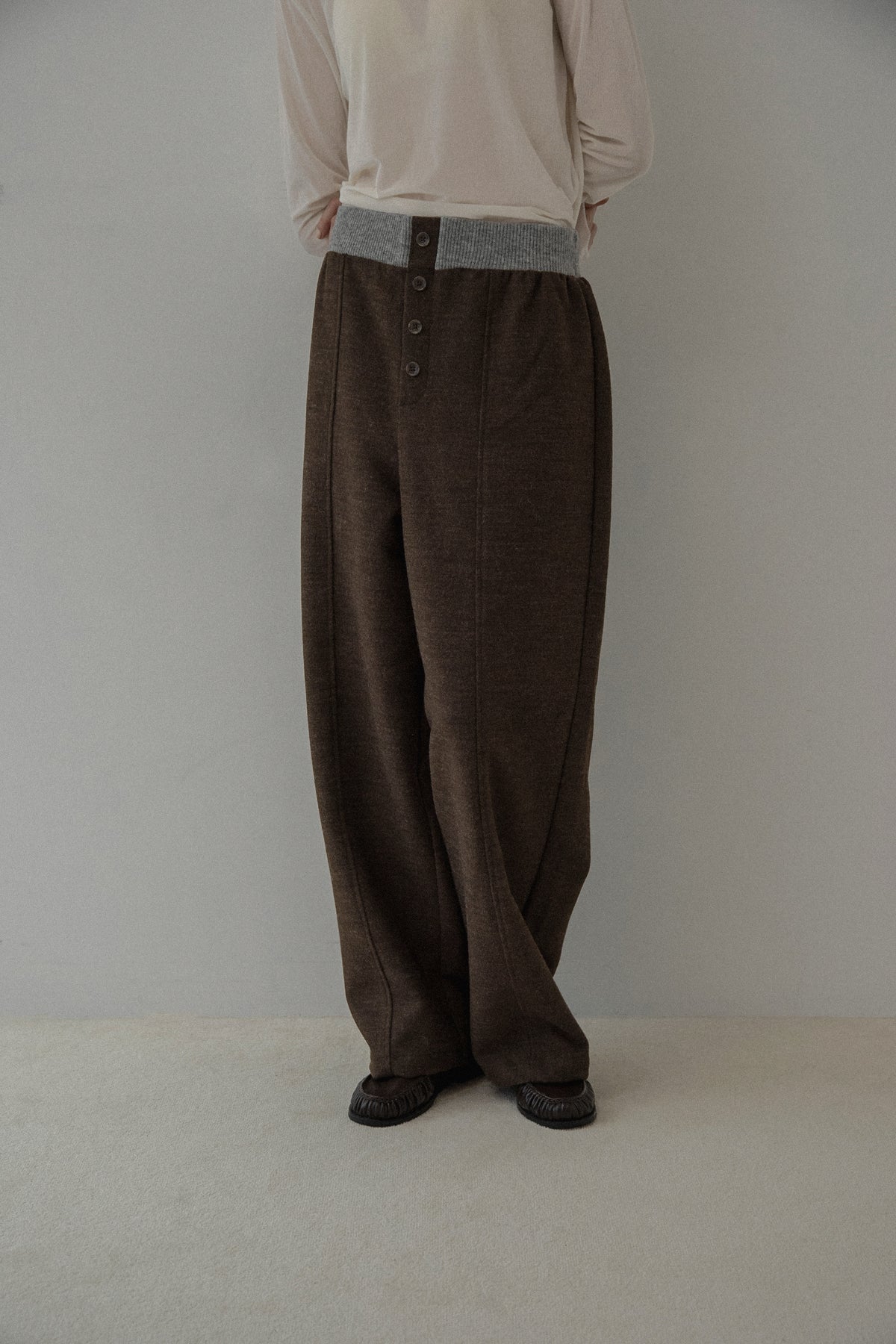button fly center seam rib pants