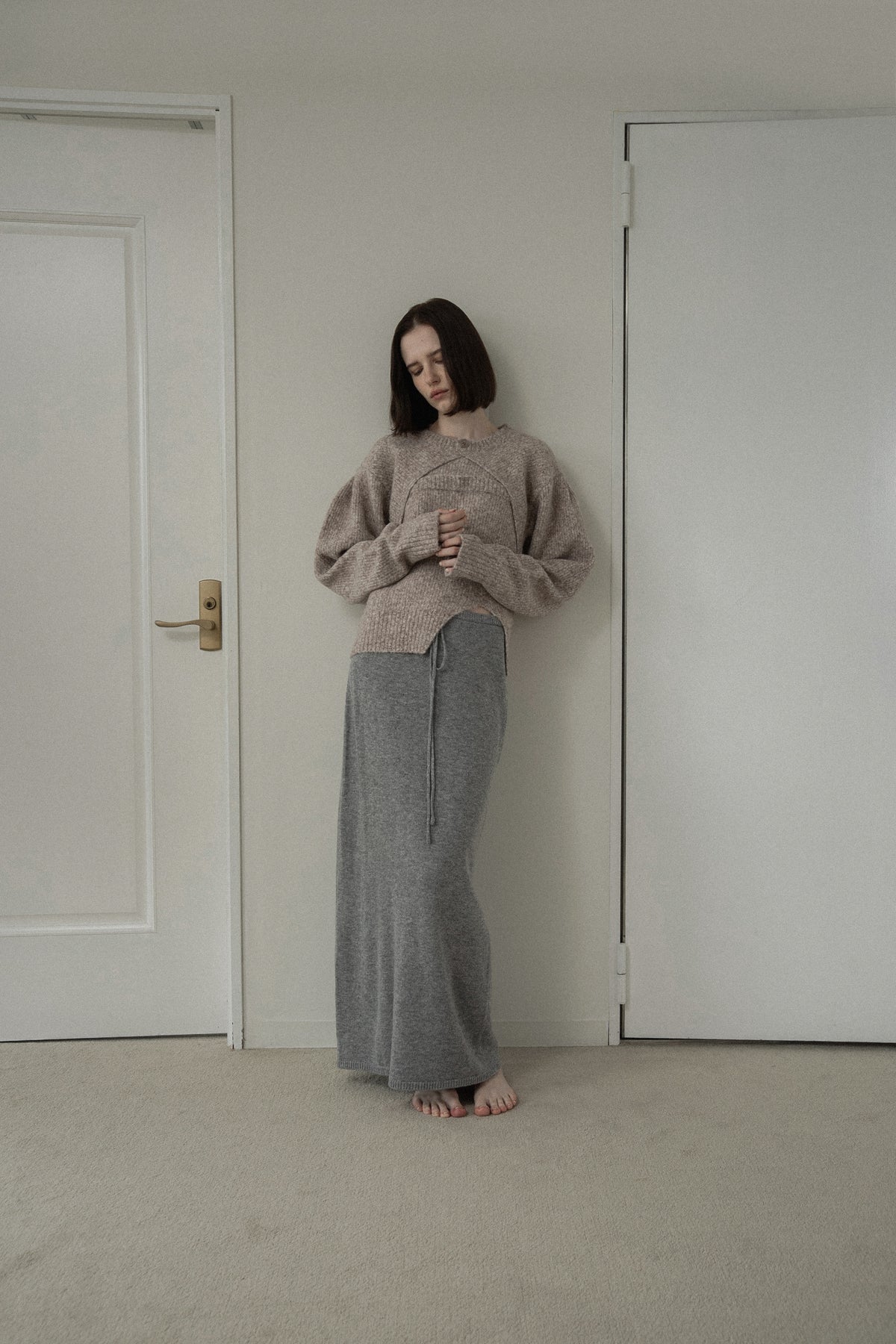 slit layered like mix yarn knit
