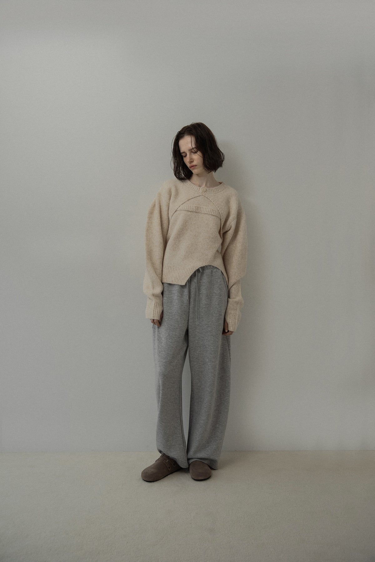 slit layered like mix yarn knit
