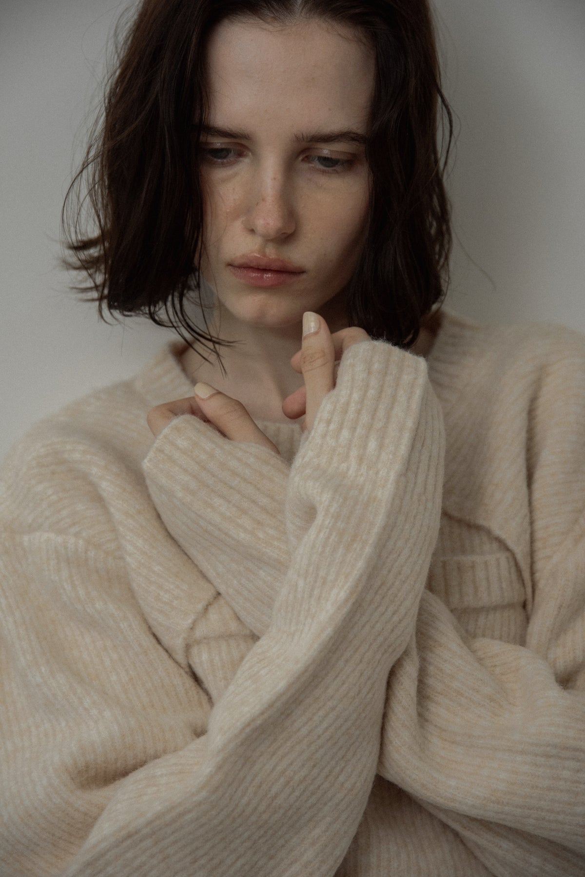 slit layered like mix yarn knit