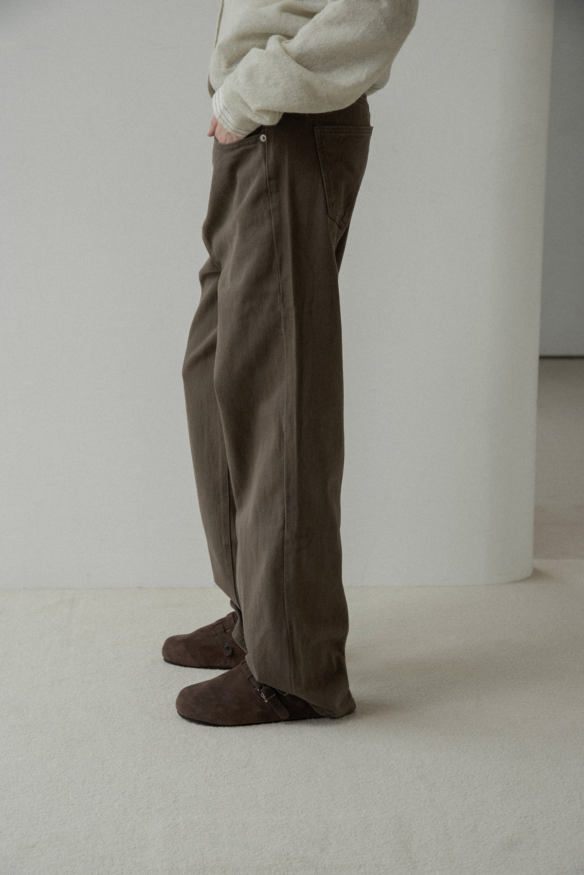 classic straight soft denim pants