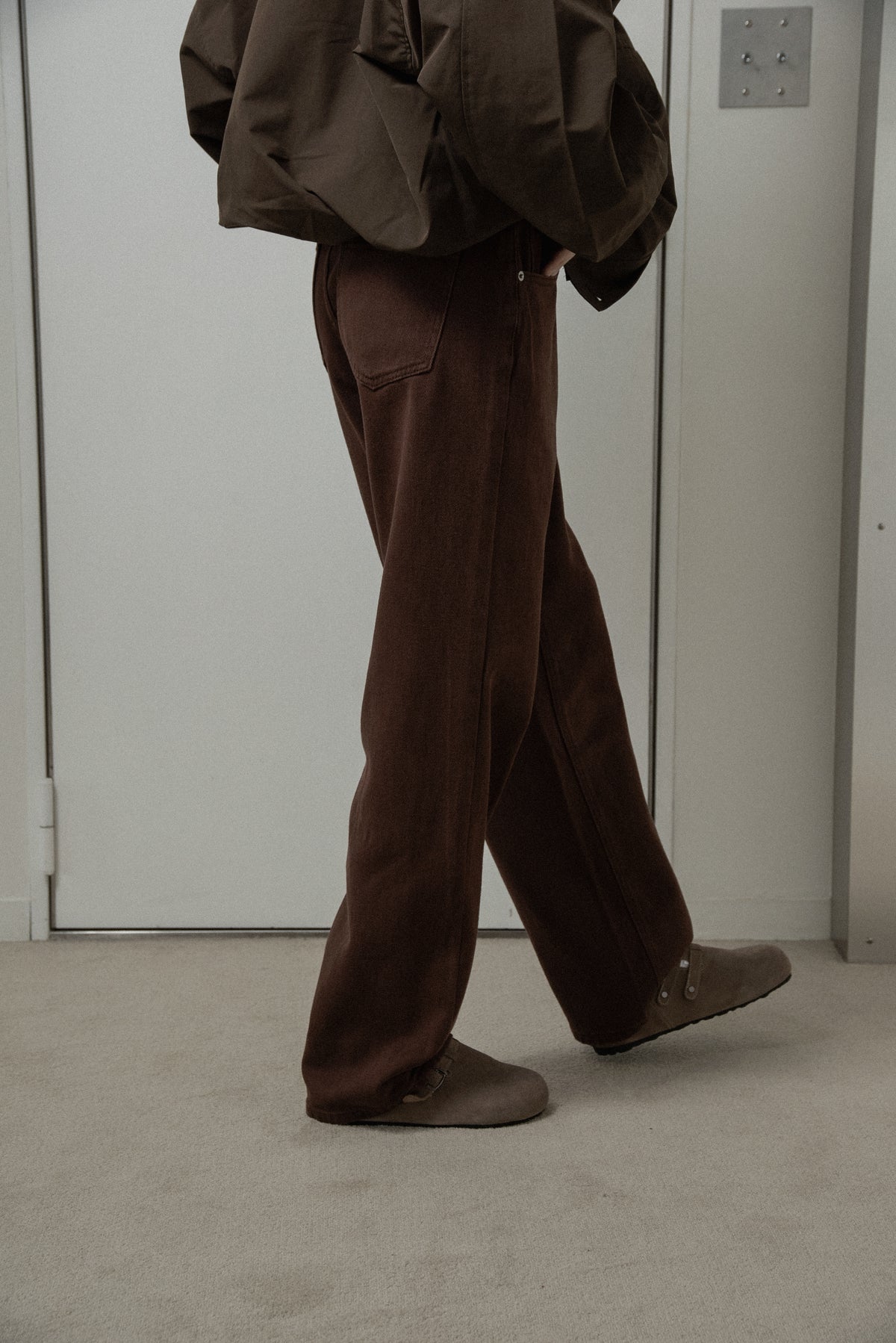 classic straight soft denim pants