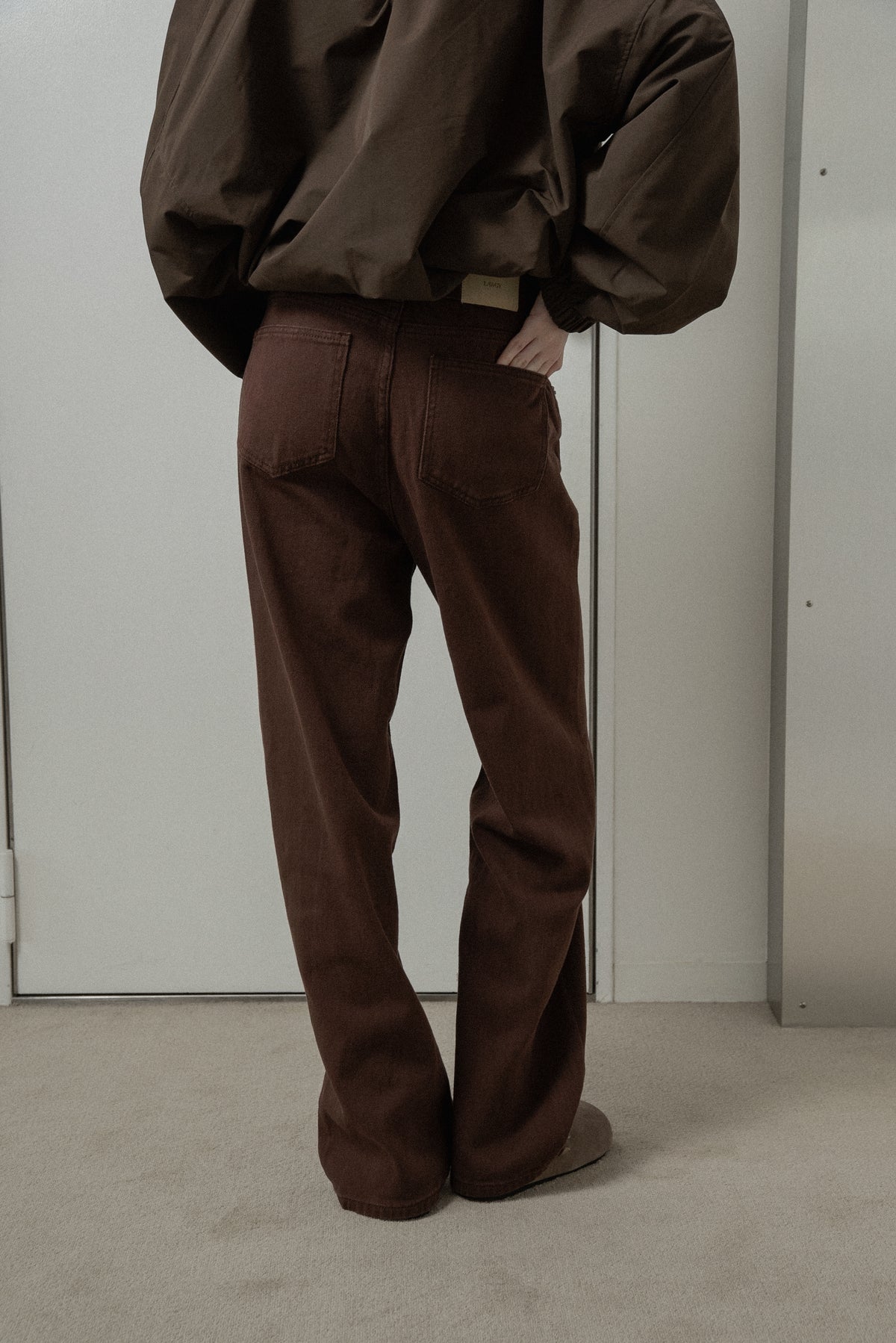classic straight soft denim pants
