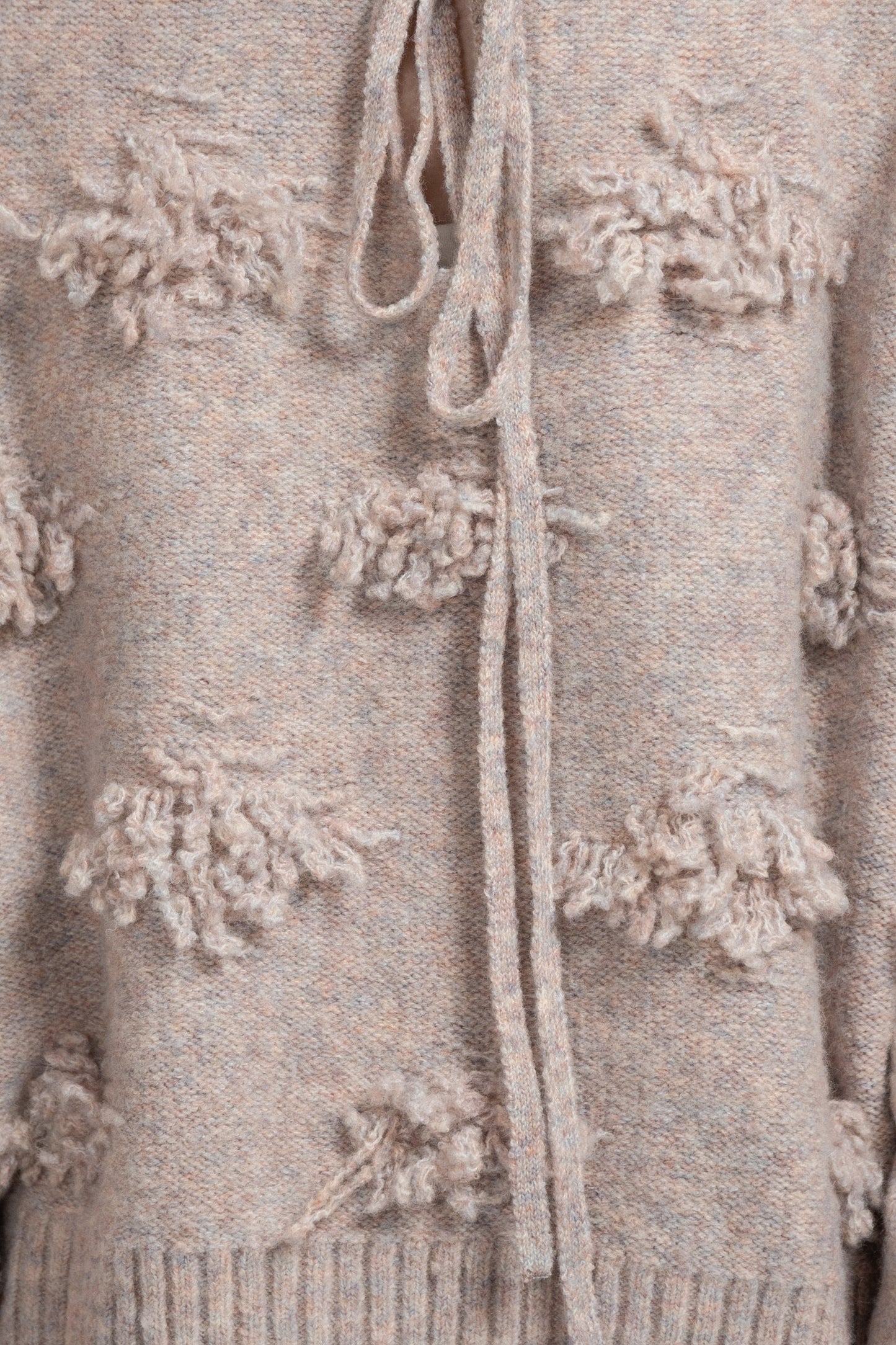 string neck 2way fringe knit