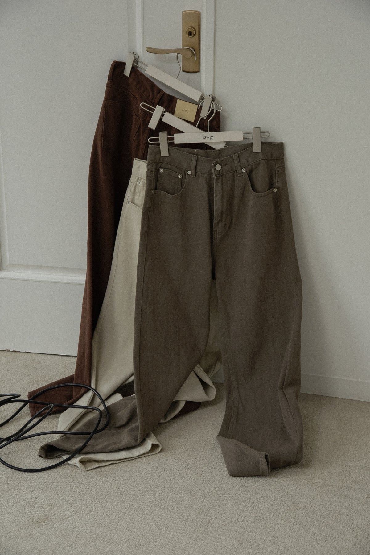 classic straight soft denim pants