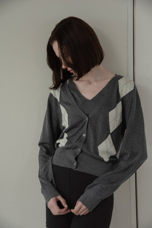 argyle cardigan cami ensemble knit
