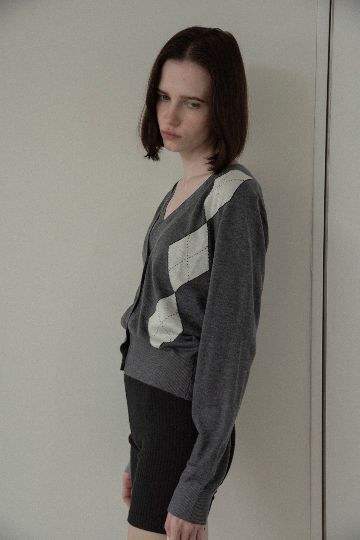 argyle cardigan cami ensemble knit