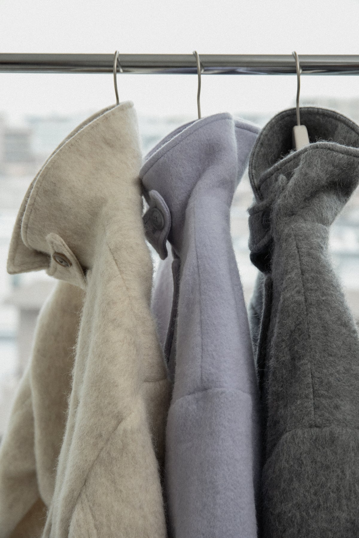 2way collar contrast cuff double coat