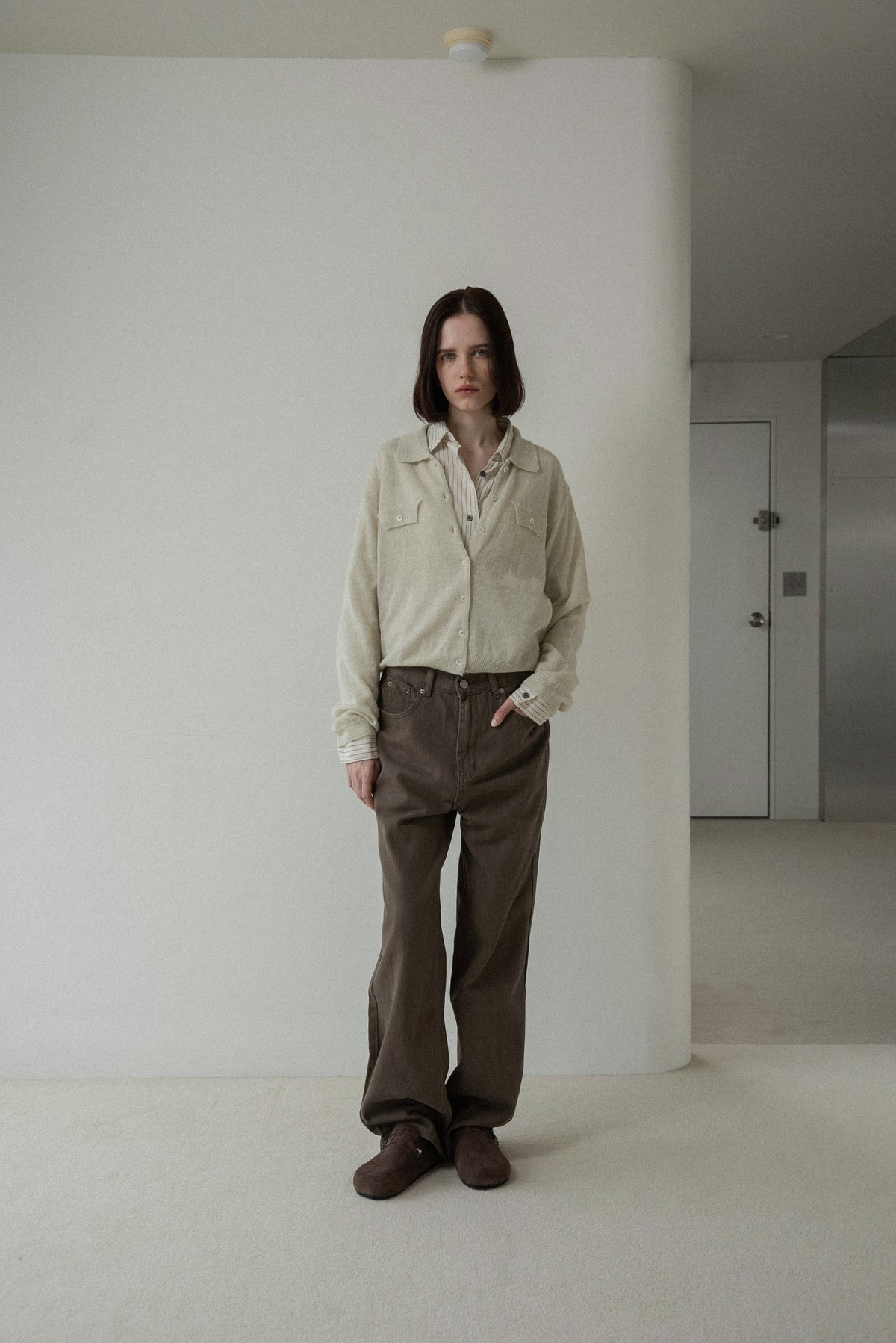 soft touch polo cardigan knit tops