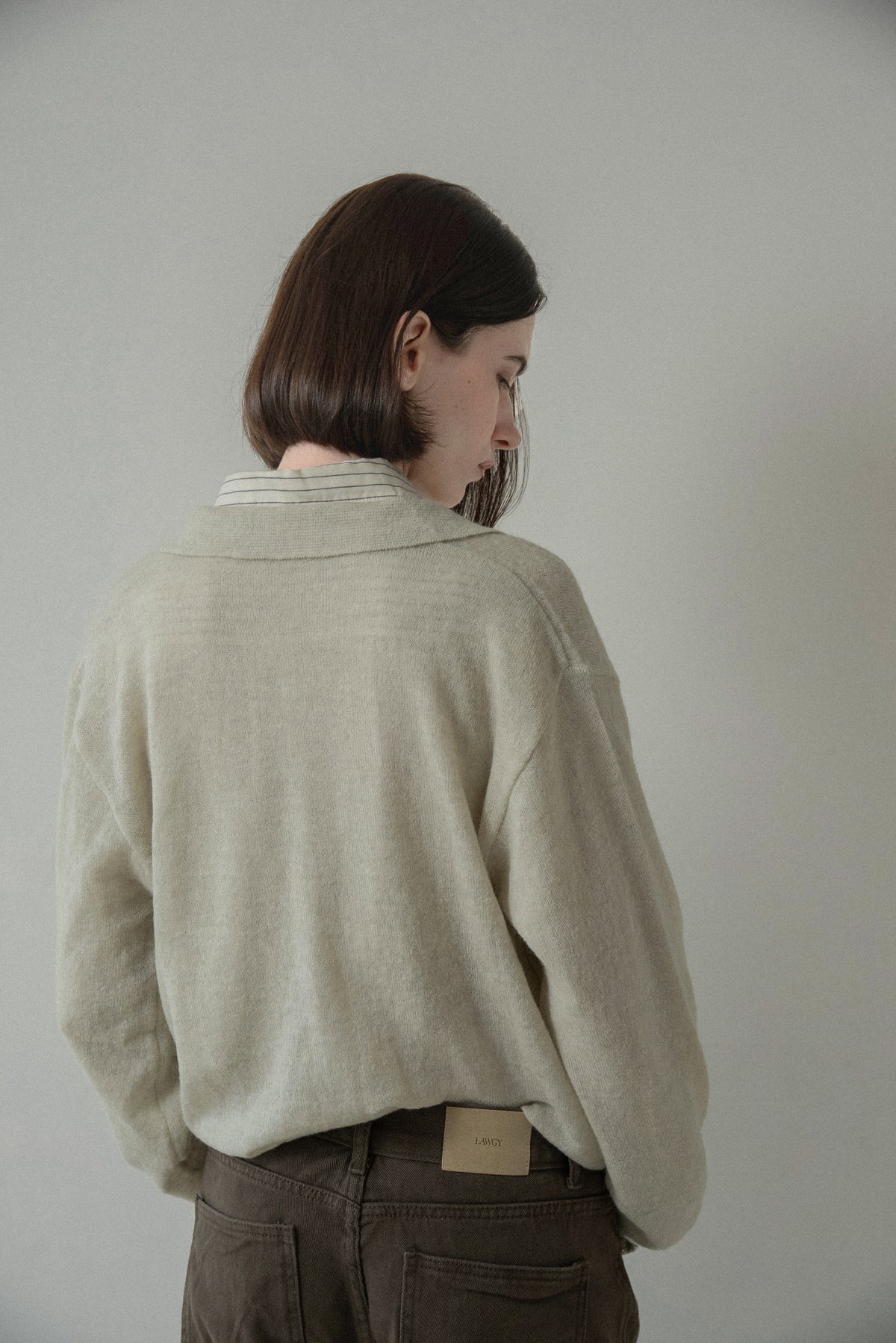 soft touch polo cardigan knit tops