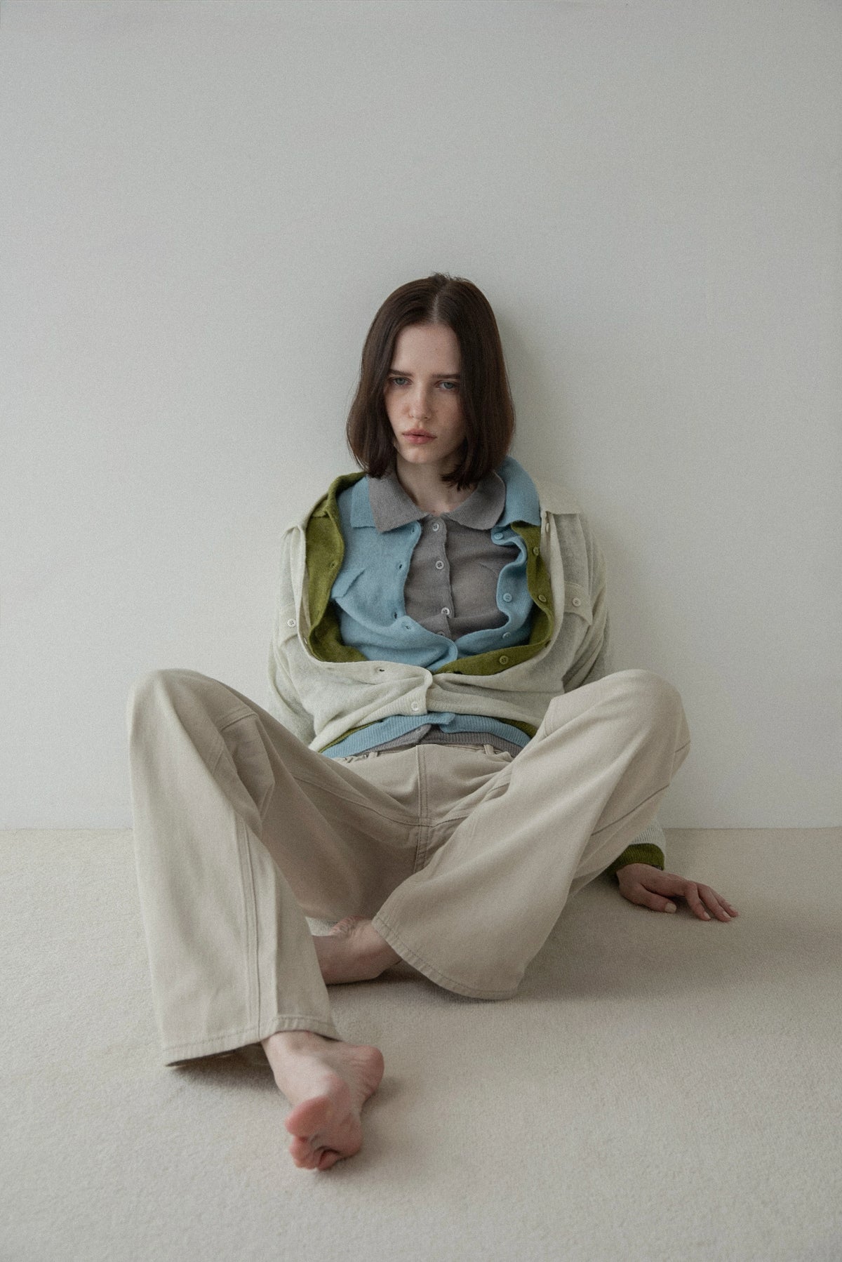 soft touch polo cardigan knit tops