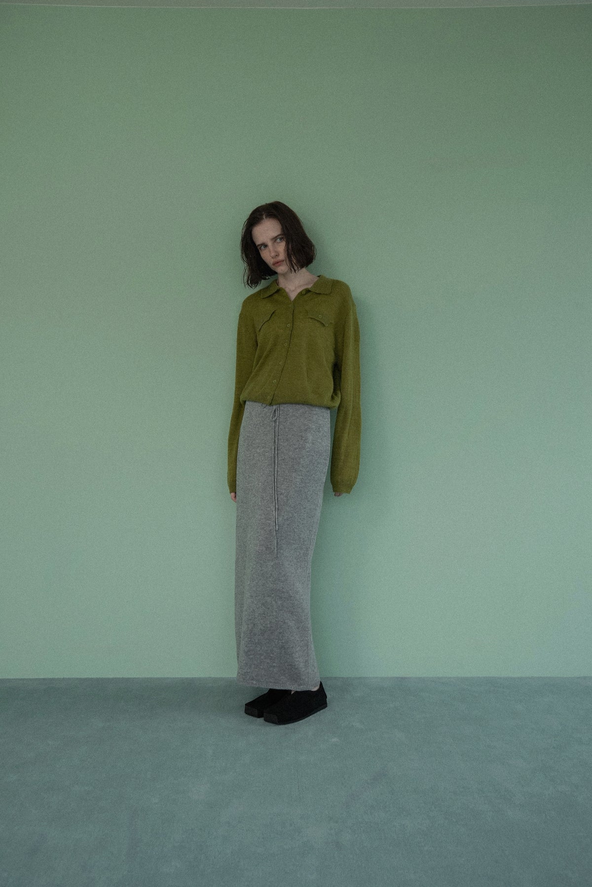 soft touch polo cardigan knit tops