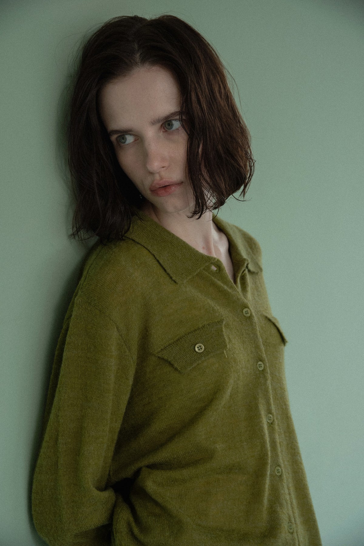soft touch polo cardigan knit tops