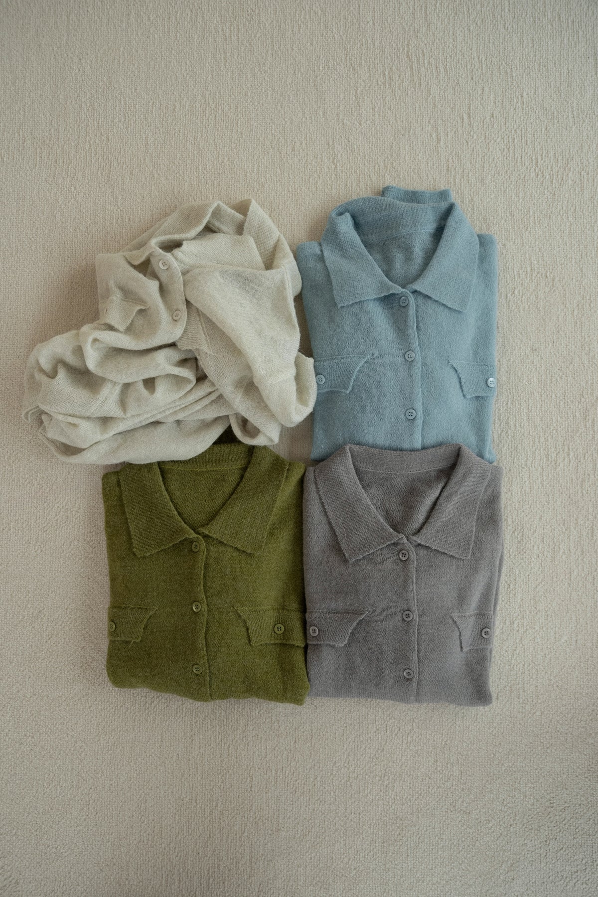 soft touch polo cardigan knit tops