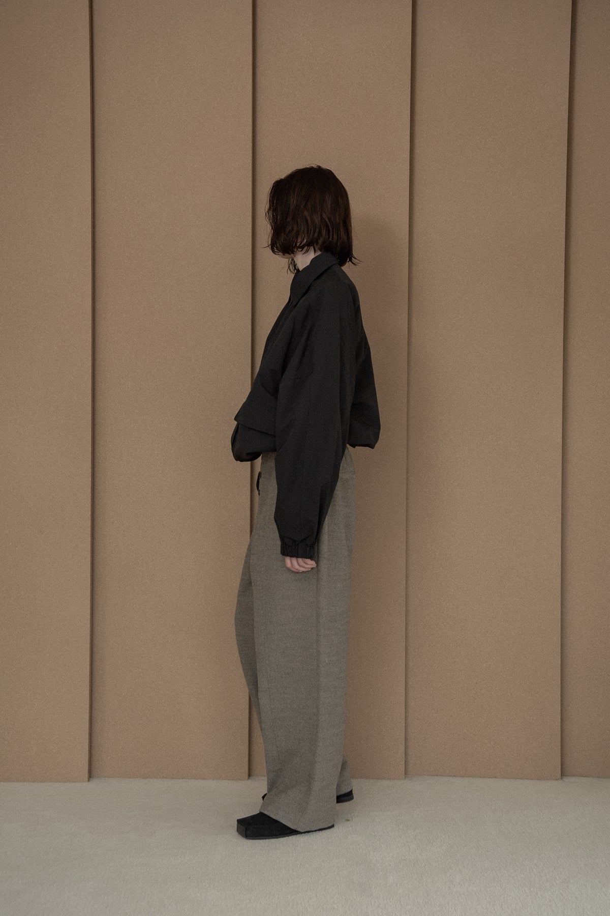 pocket detail rounded blouson jacket