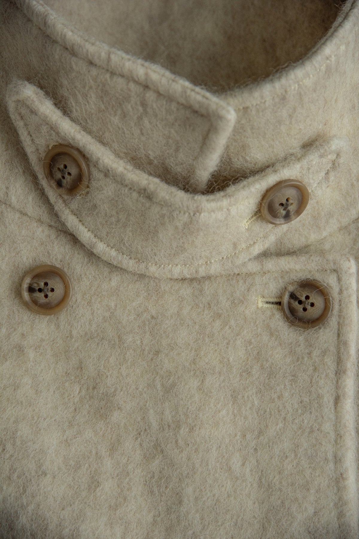 2way collar contrast cuff double coat
