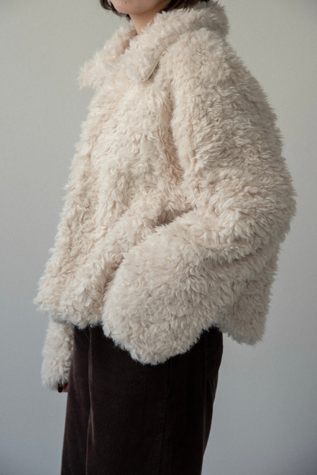 long pile fur short jacket