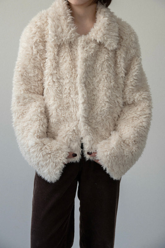 long pile fur short jacket