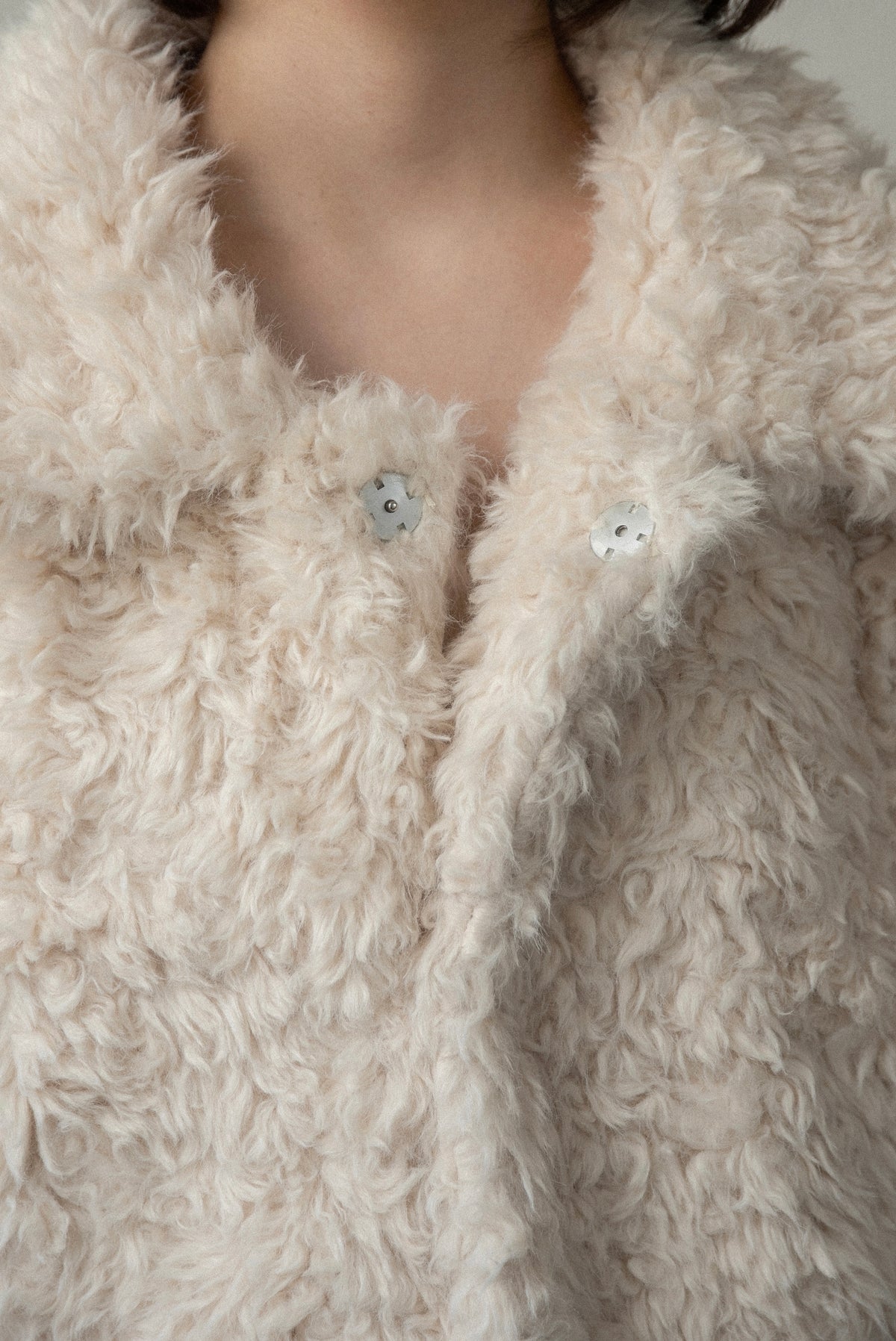 long pile fur short jacket