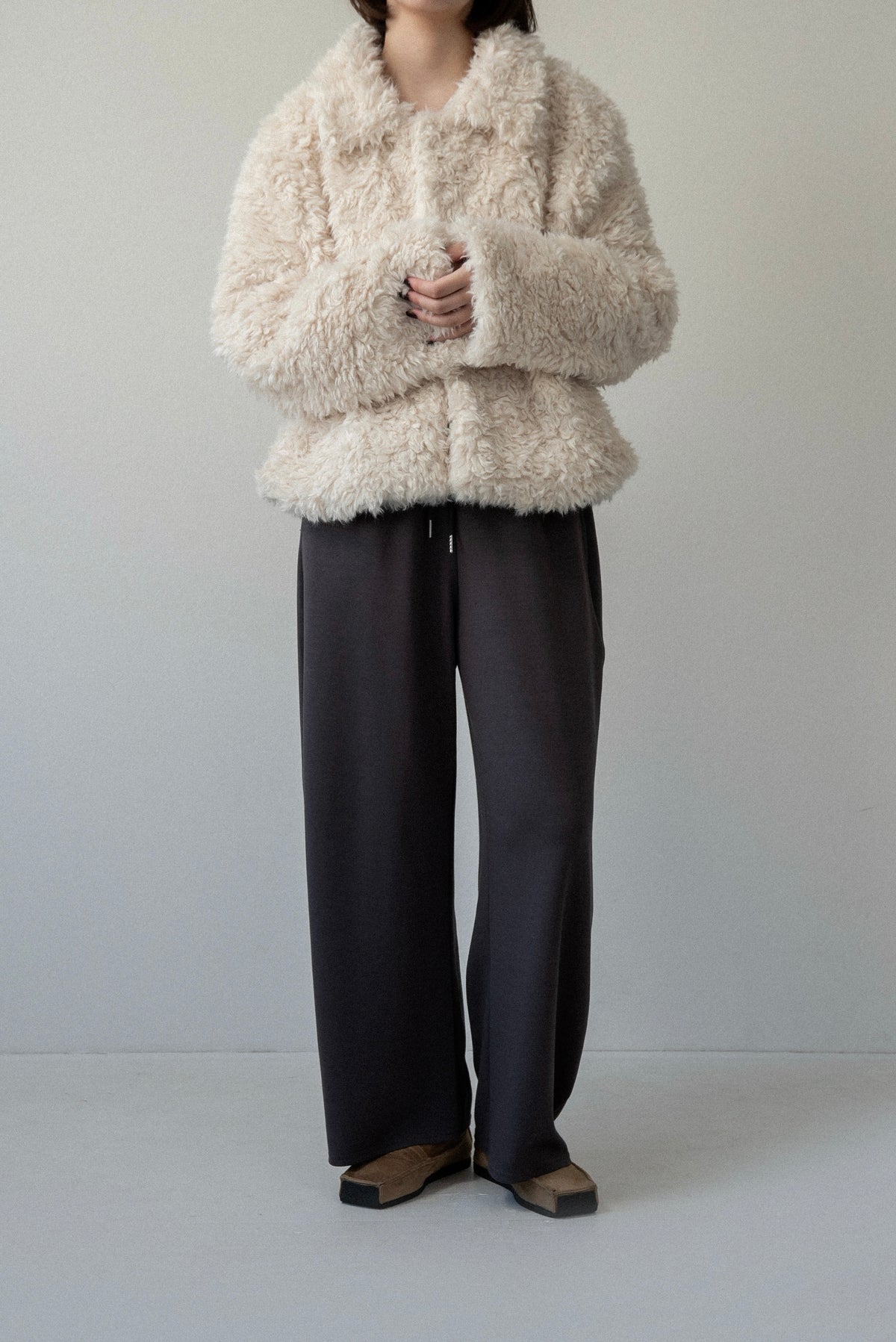 long pile fur short jacket
