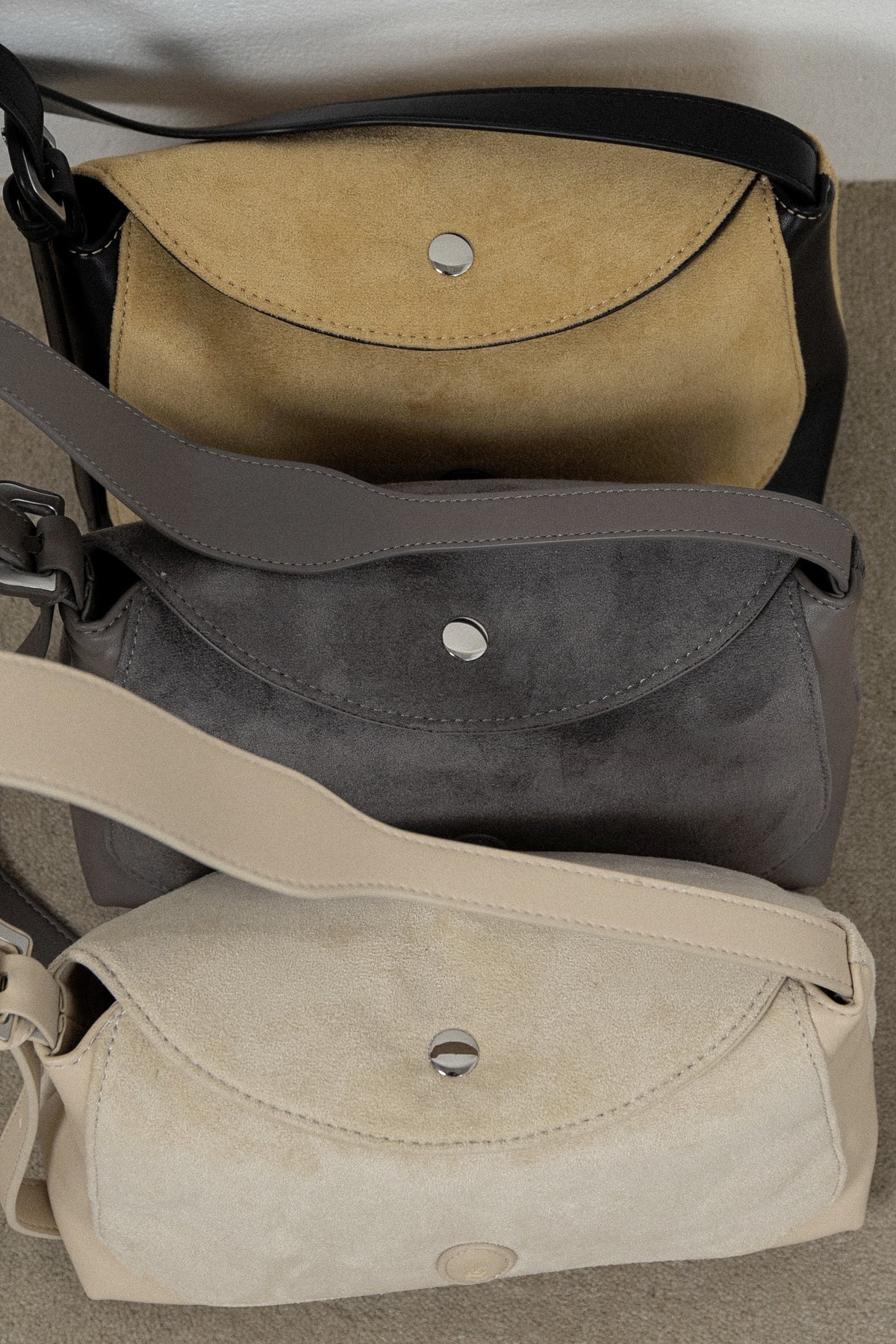 emboss patch round flap one handle bag