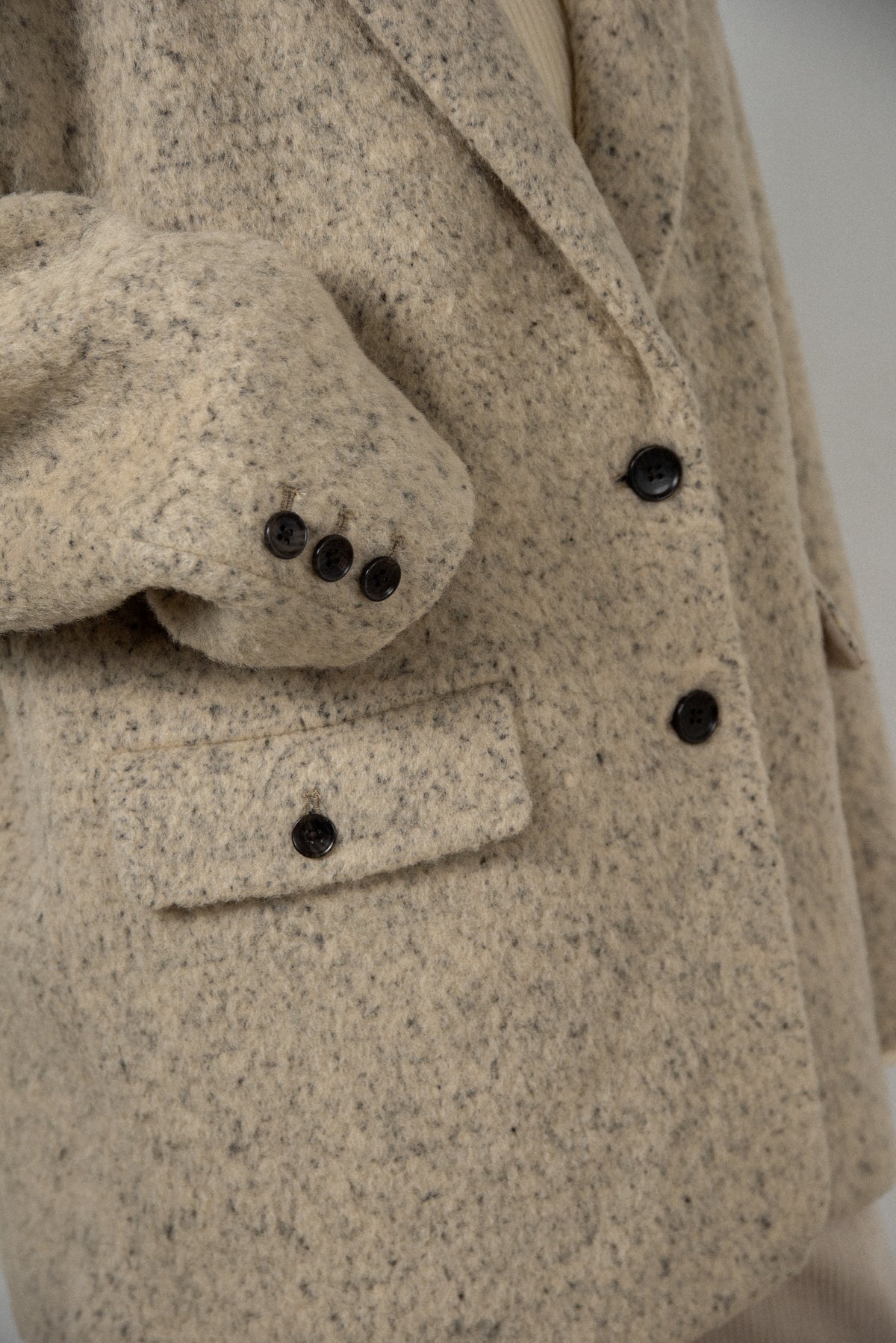 pebble pattern neck 2way jacket coat