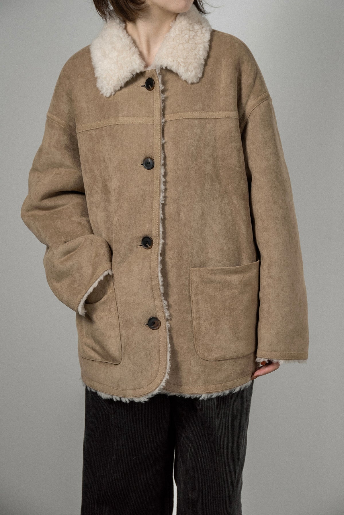 reversible brushed soutien collar outer