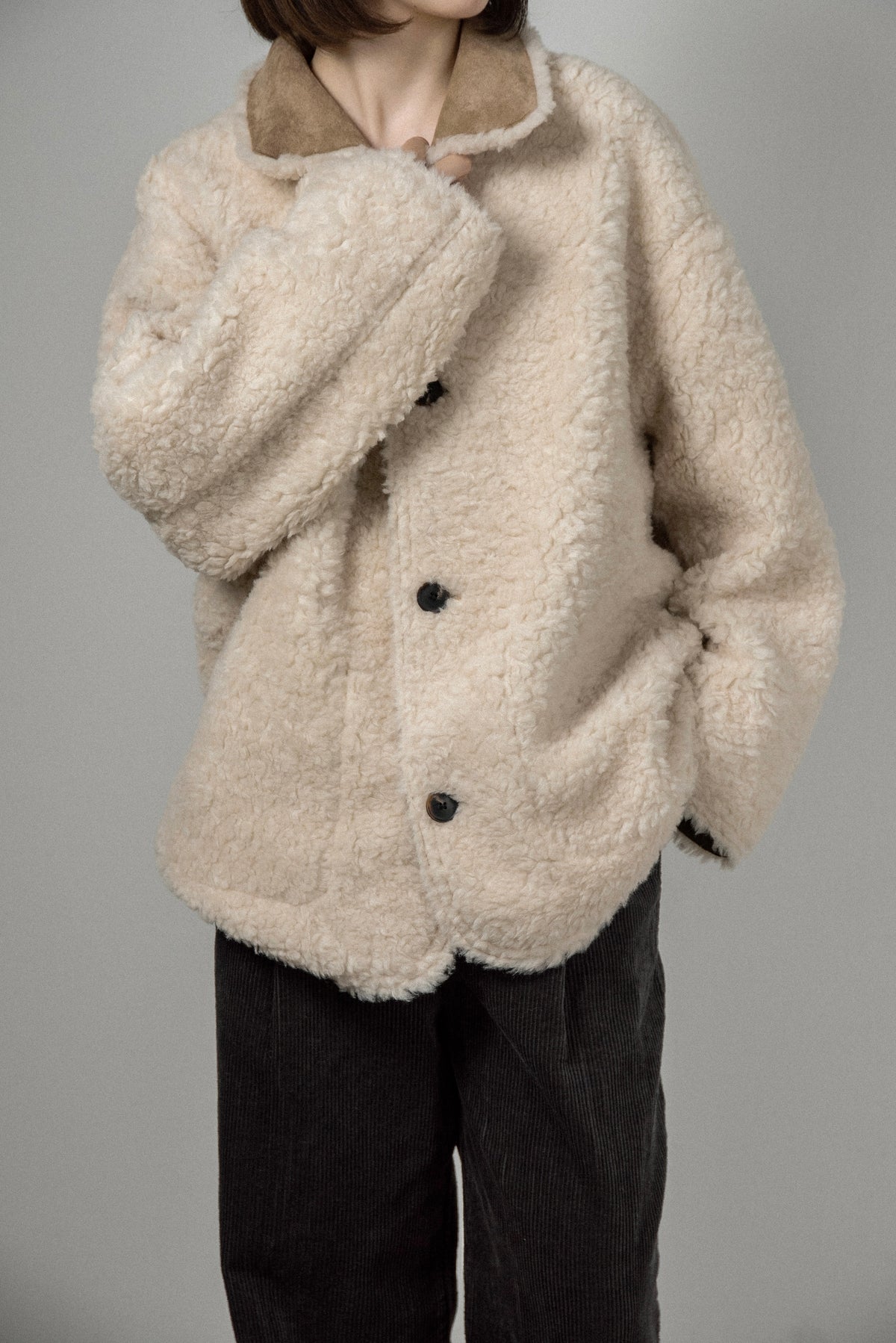 reversible brushed soutien collar outer