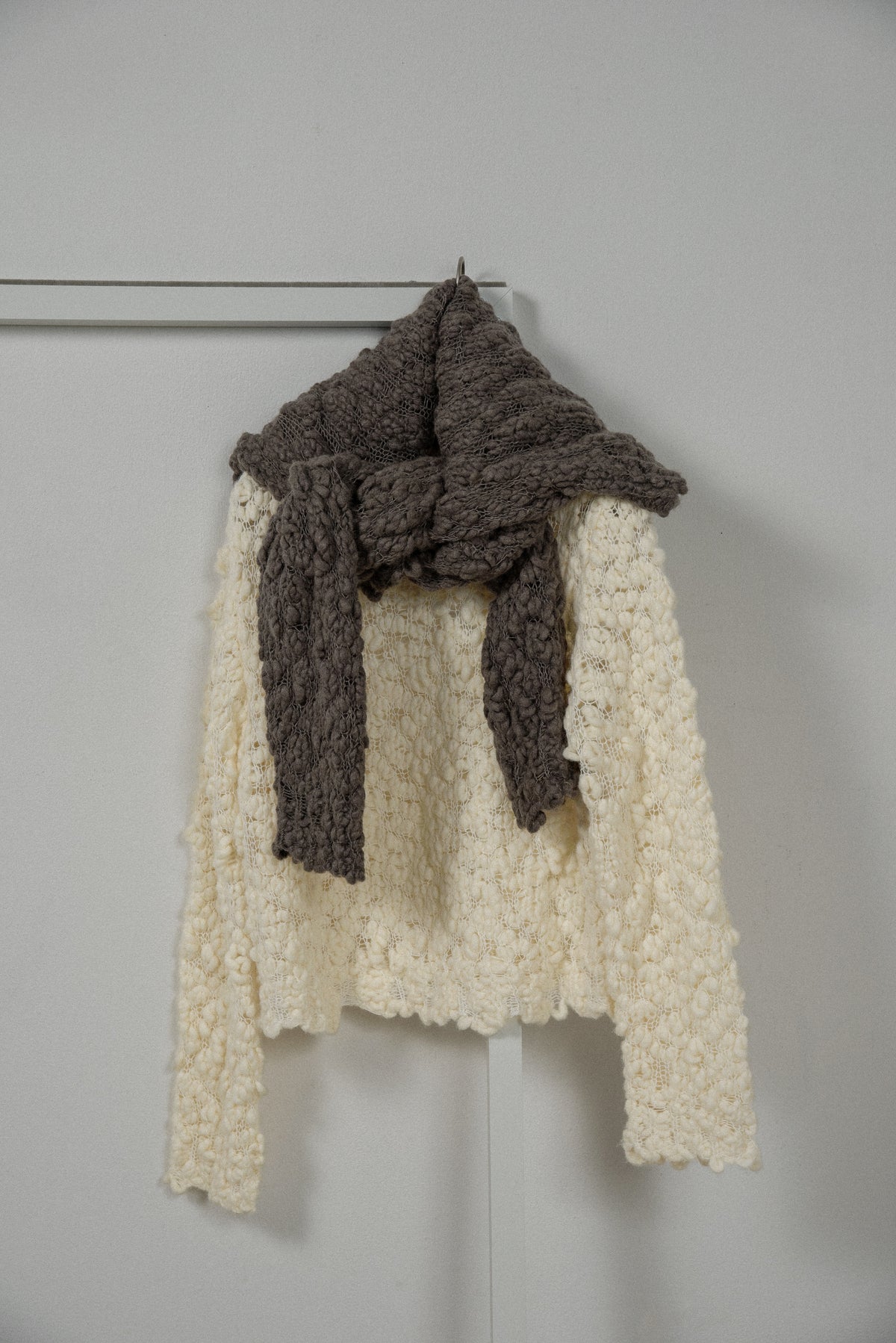 wool nep round neck knit