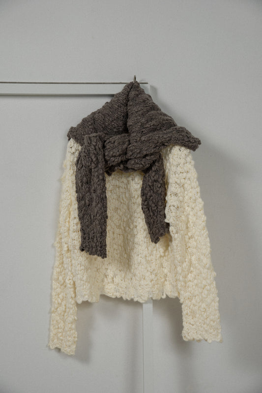 wool nep round neck knit