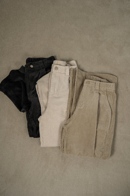 cozy corduroy point button tuck pants