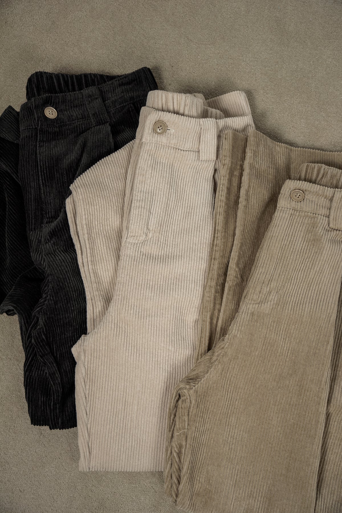 cozy corduroy point button tuck pants