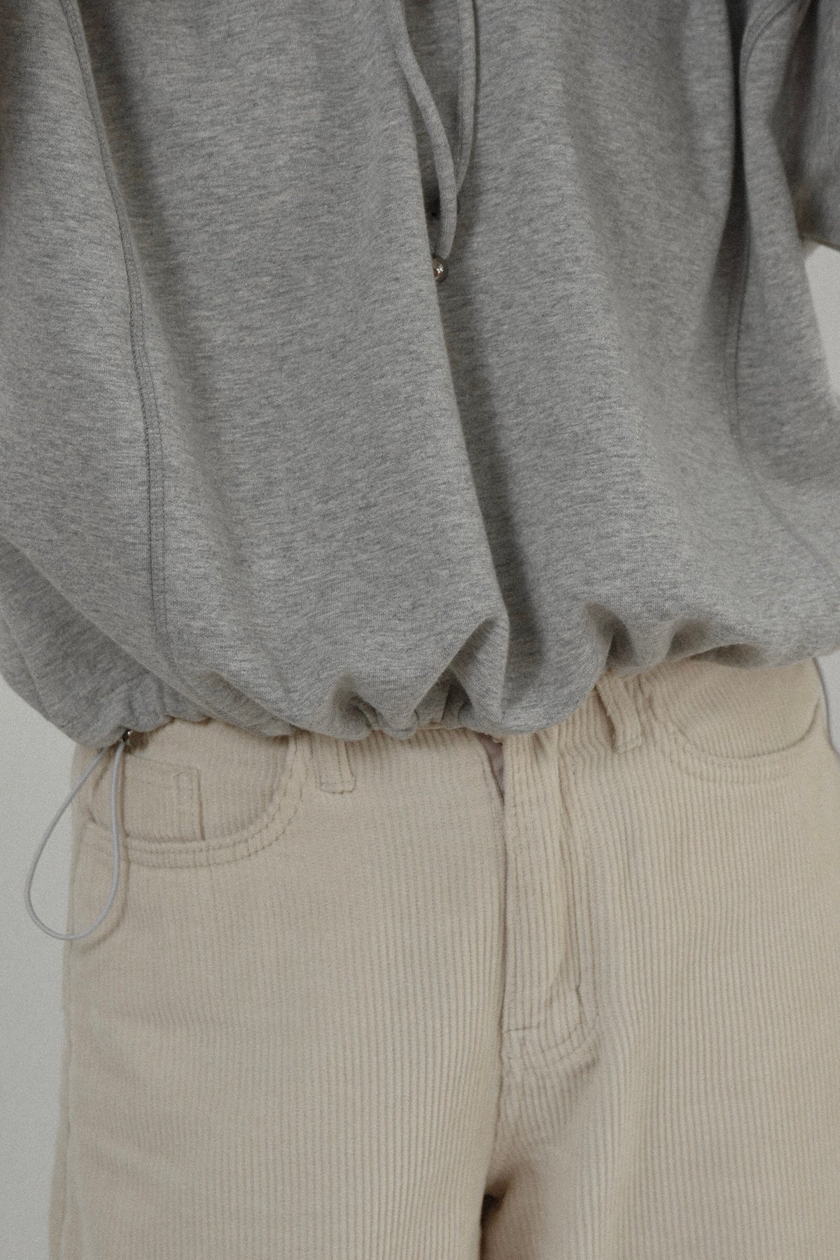 drawstring neck and hem casual sweatshirt tops