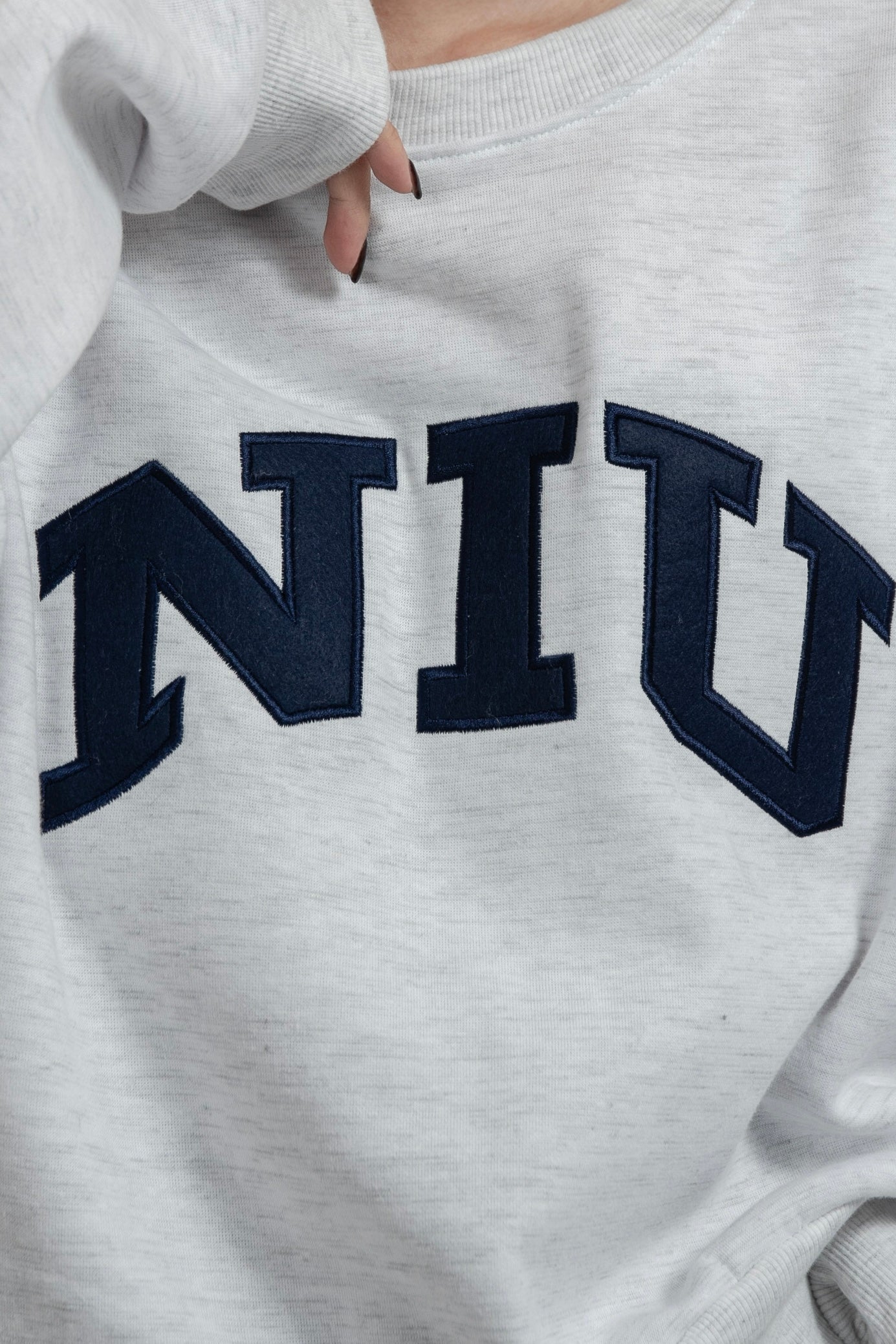 logo point round neck short sweat