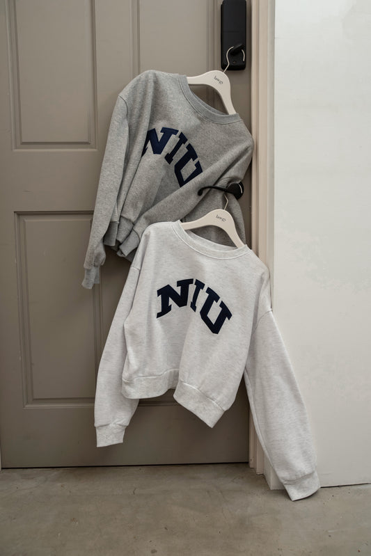 logo point round neck short sweat