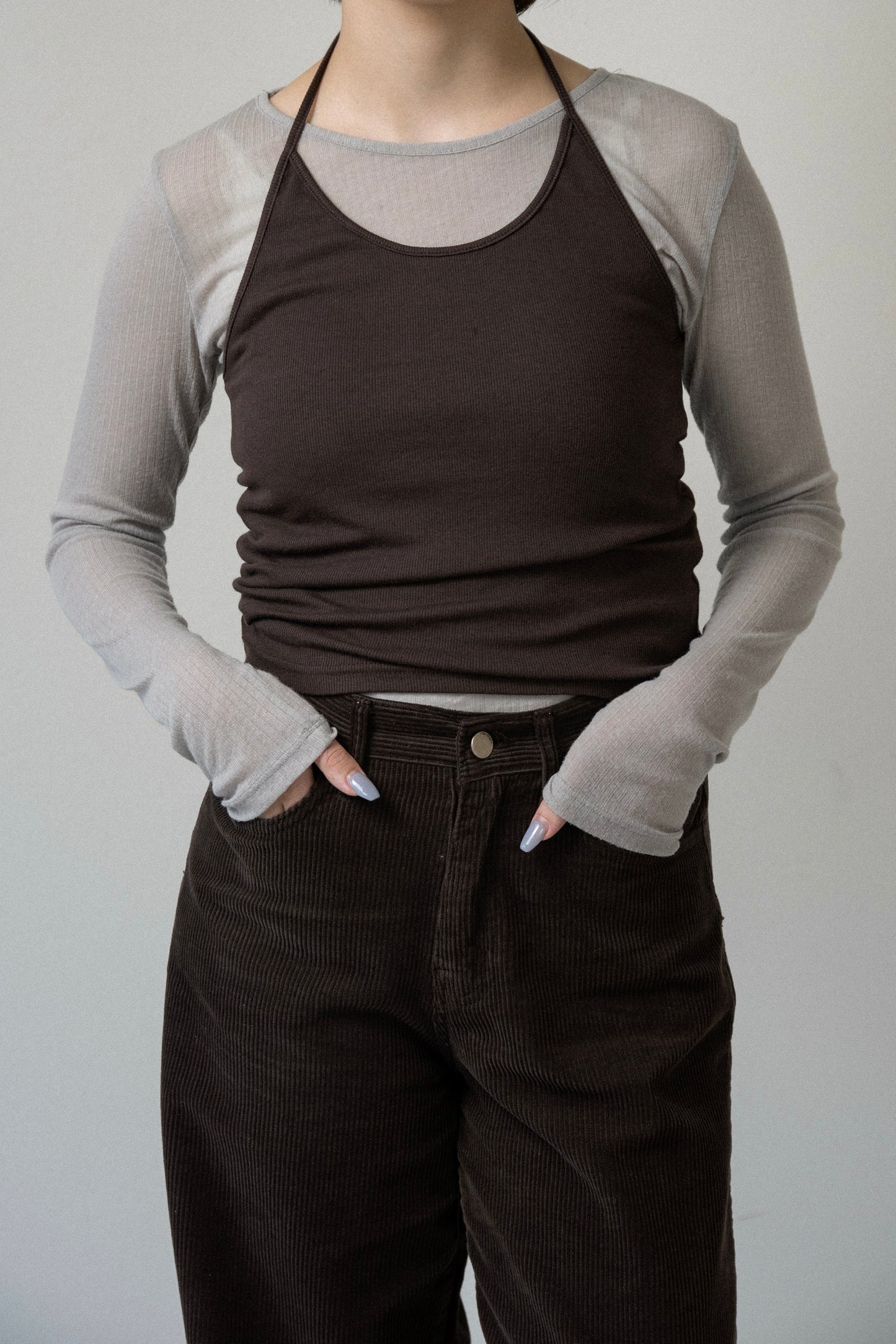 halter neck arrange cami tops