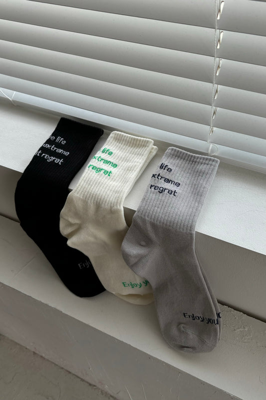 point logo rib socks