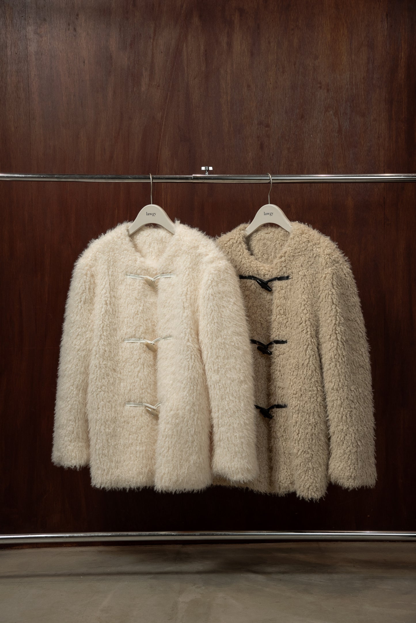 toggle button boa nocollar coat