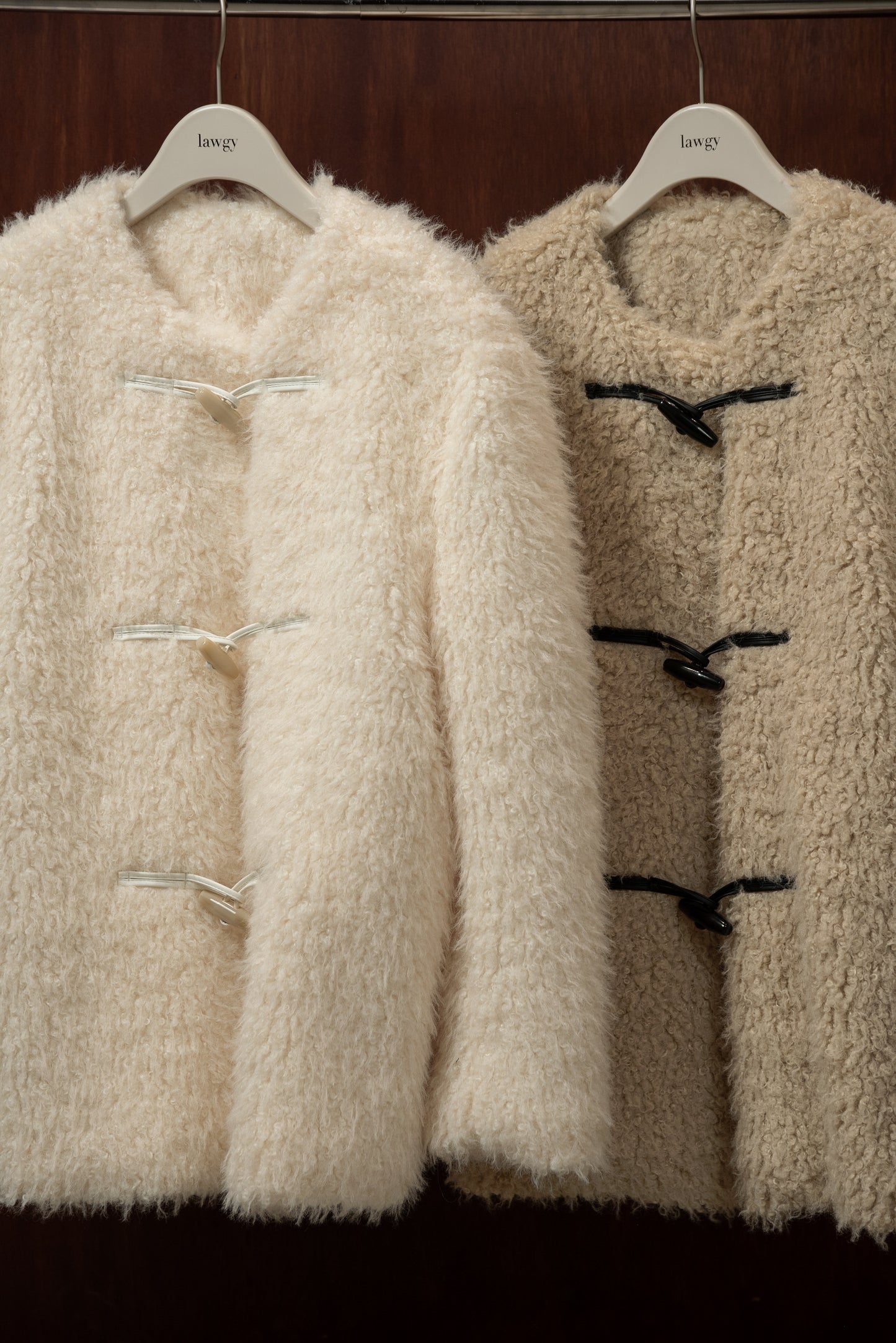 toggle button boa nocollar coat