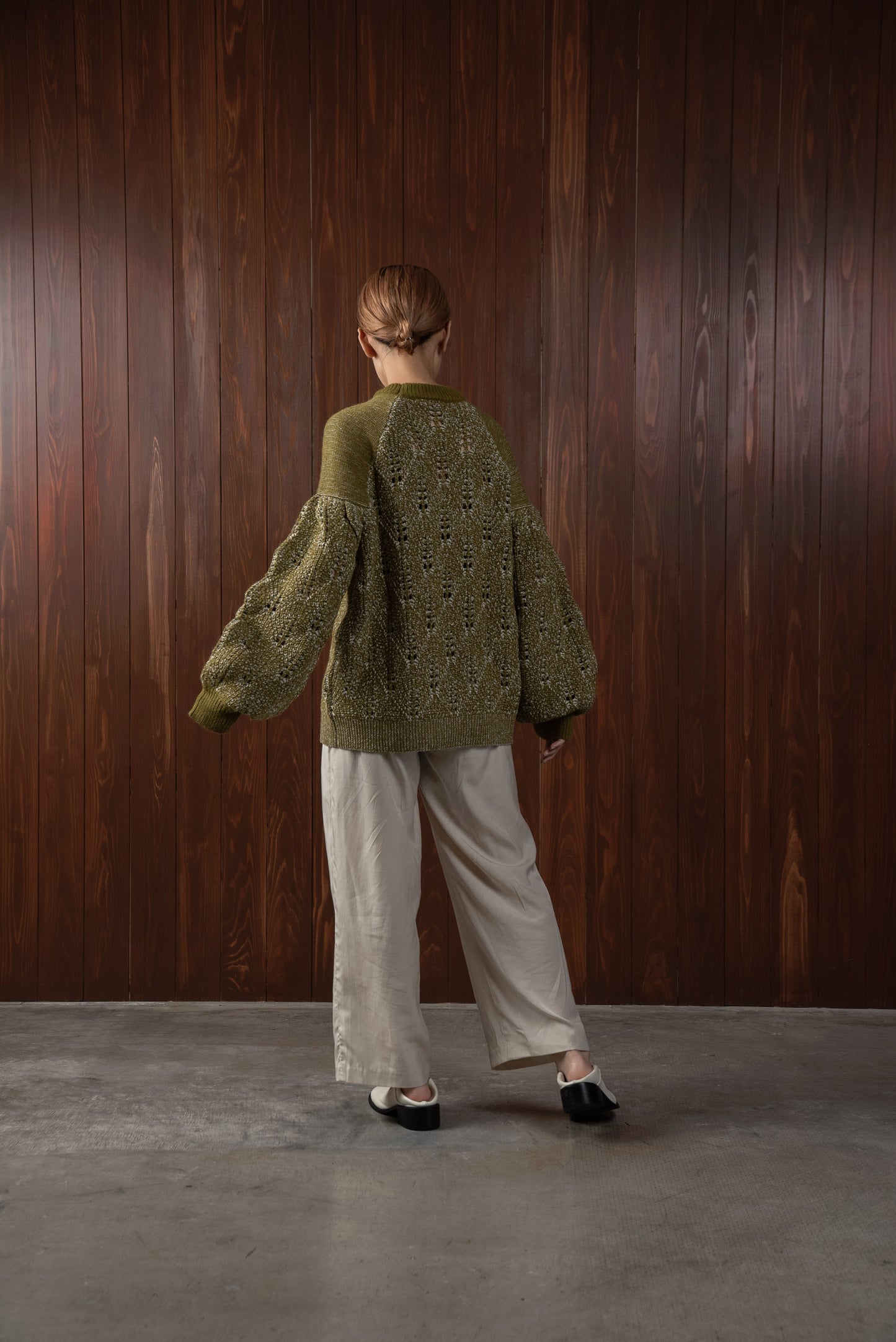 openwork mix volume knit