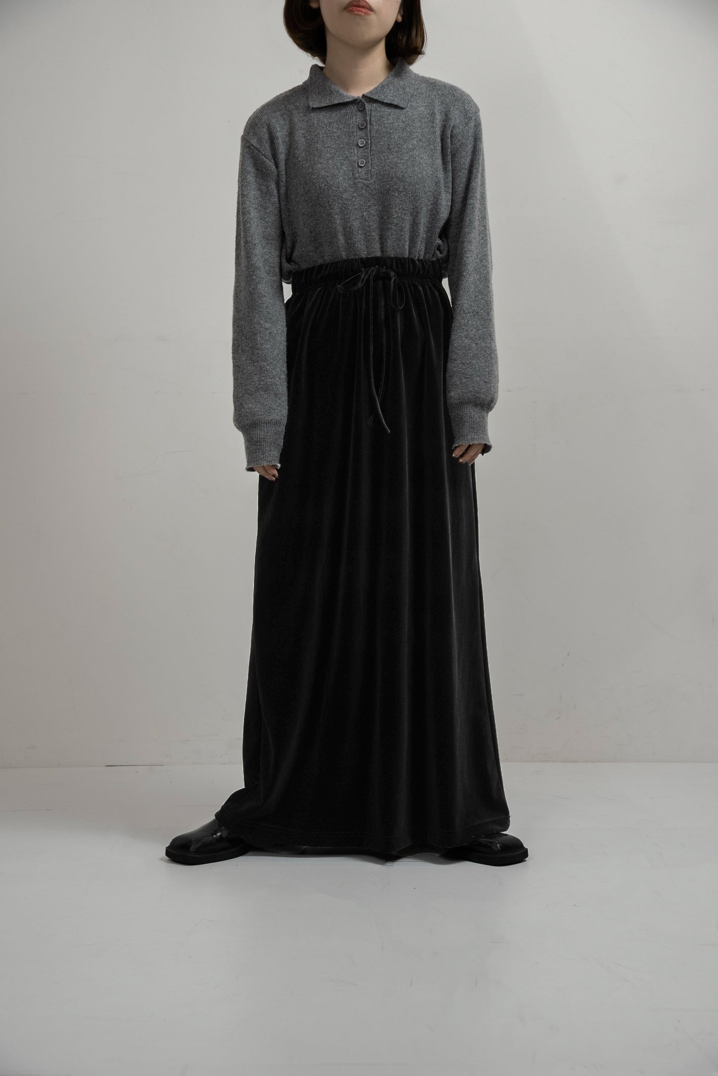 brushed ribbon tight skirt