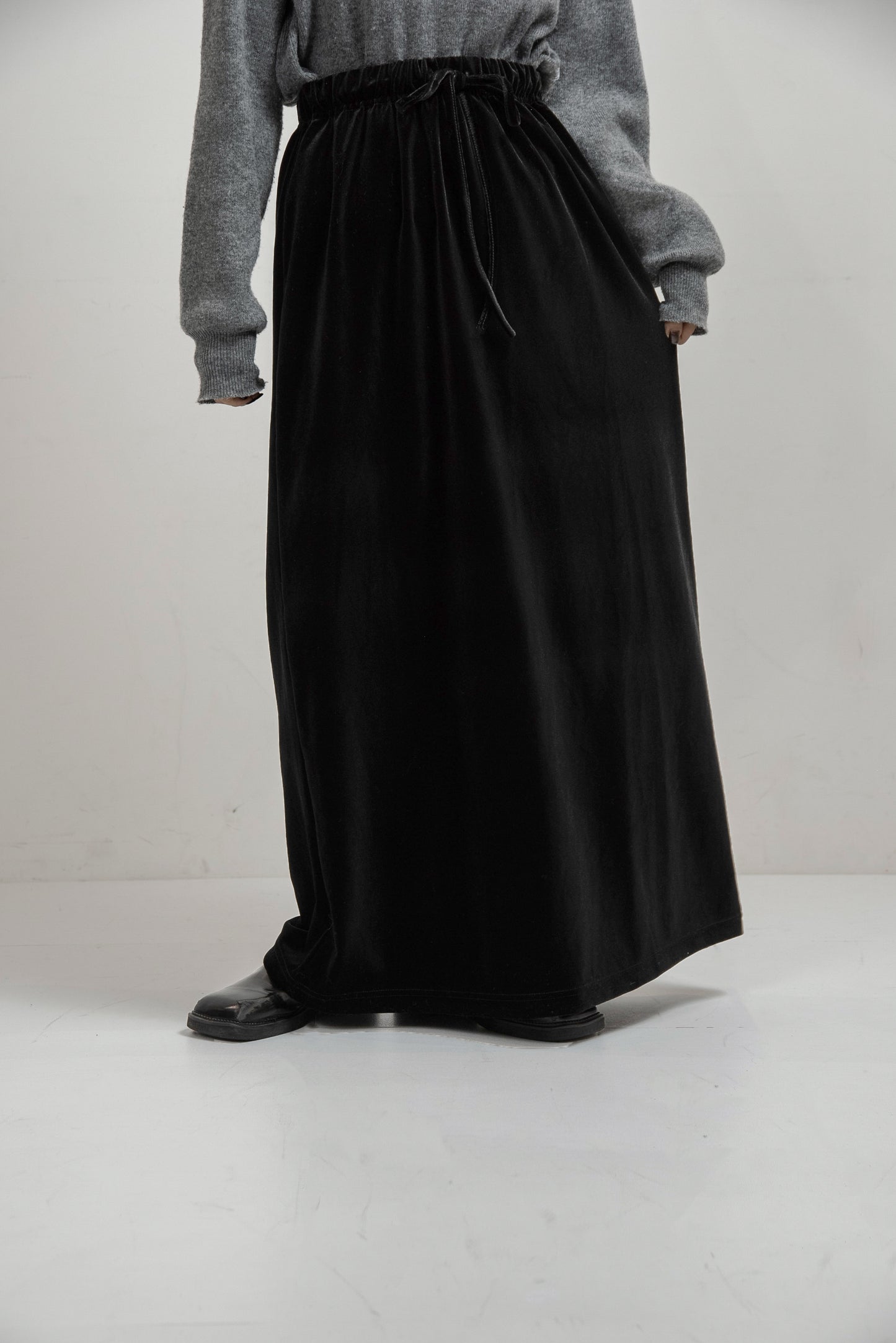 brushed ribbon tight skirt