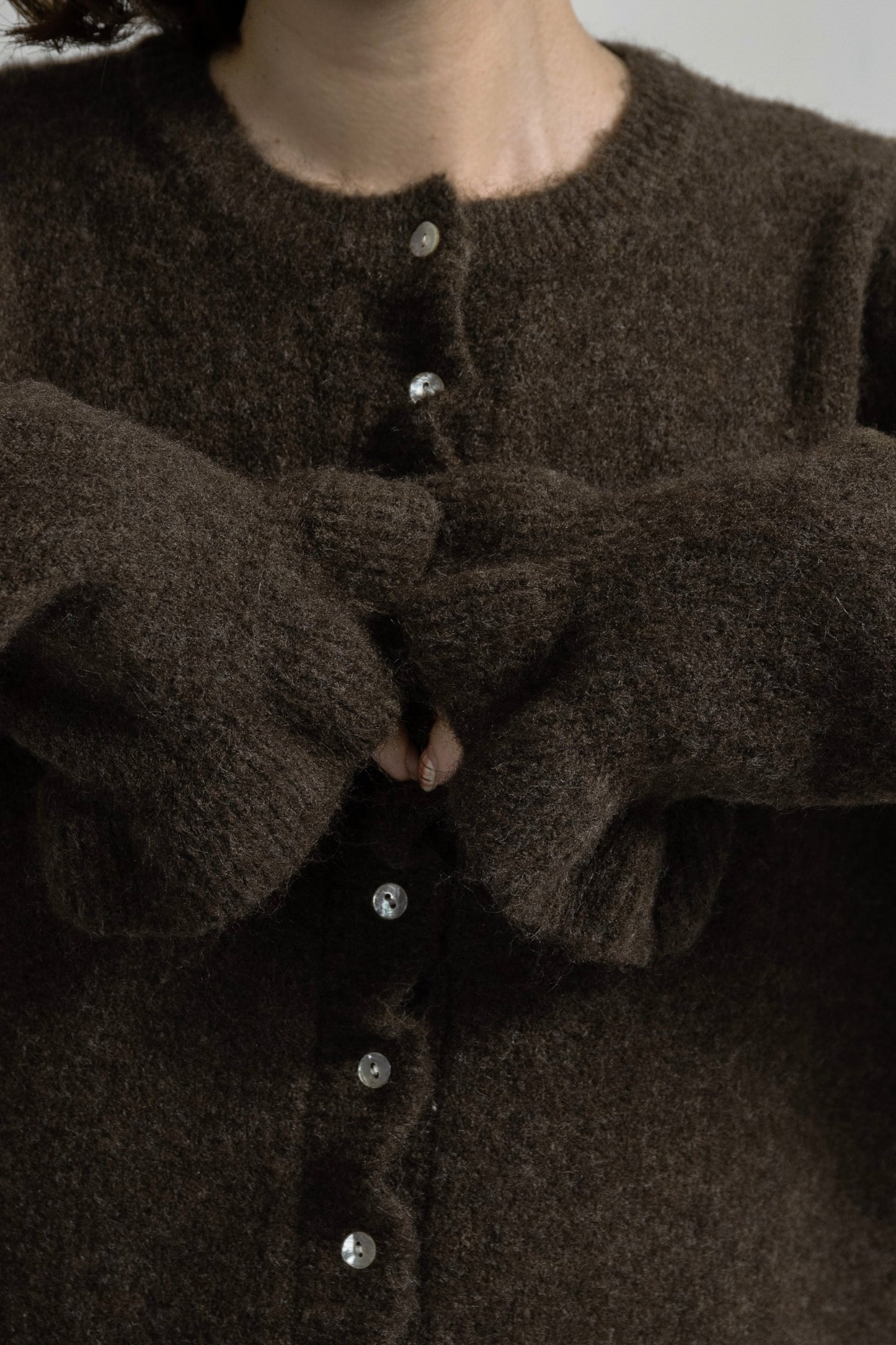 frill cuffs flare cardigan