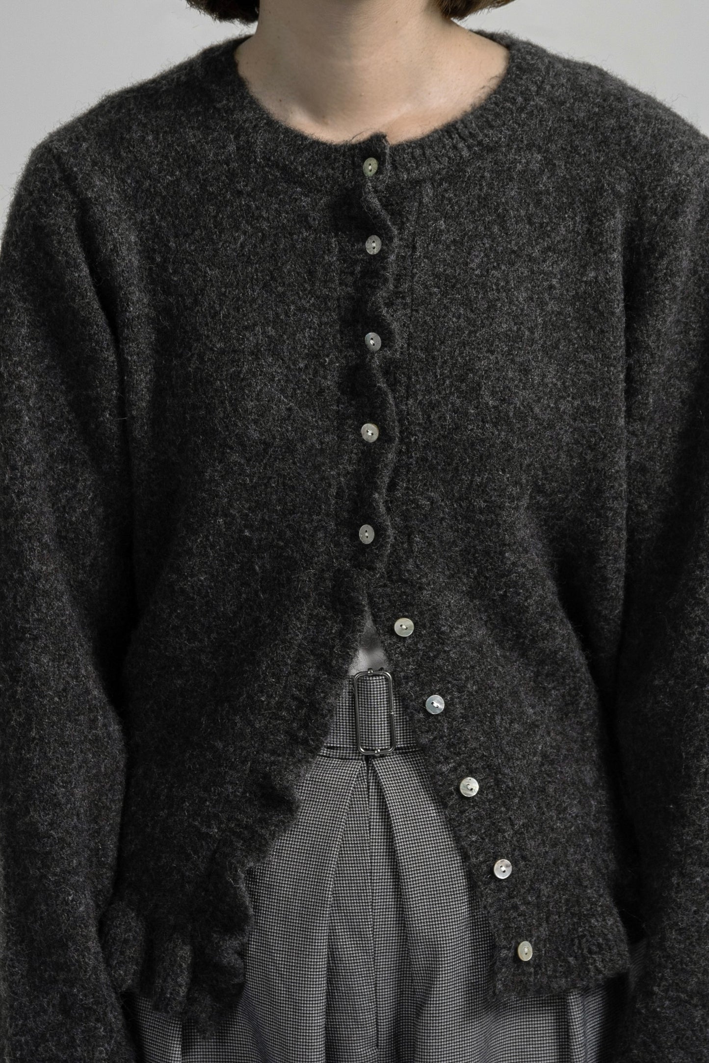 frill cuffs flare cardigan