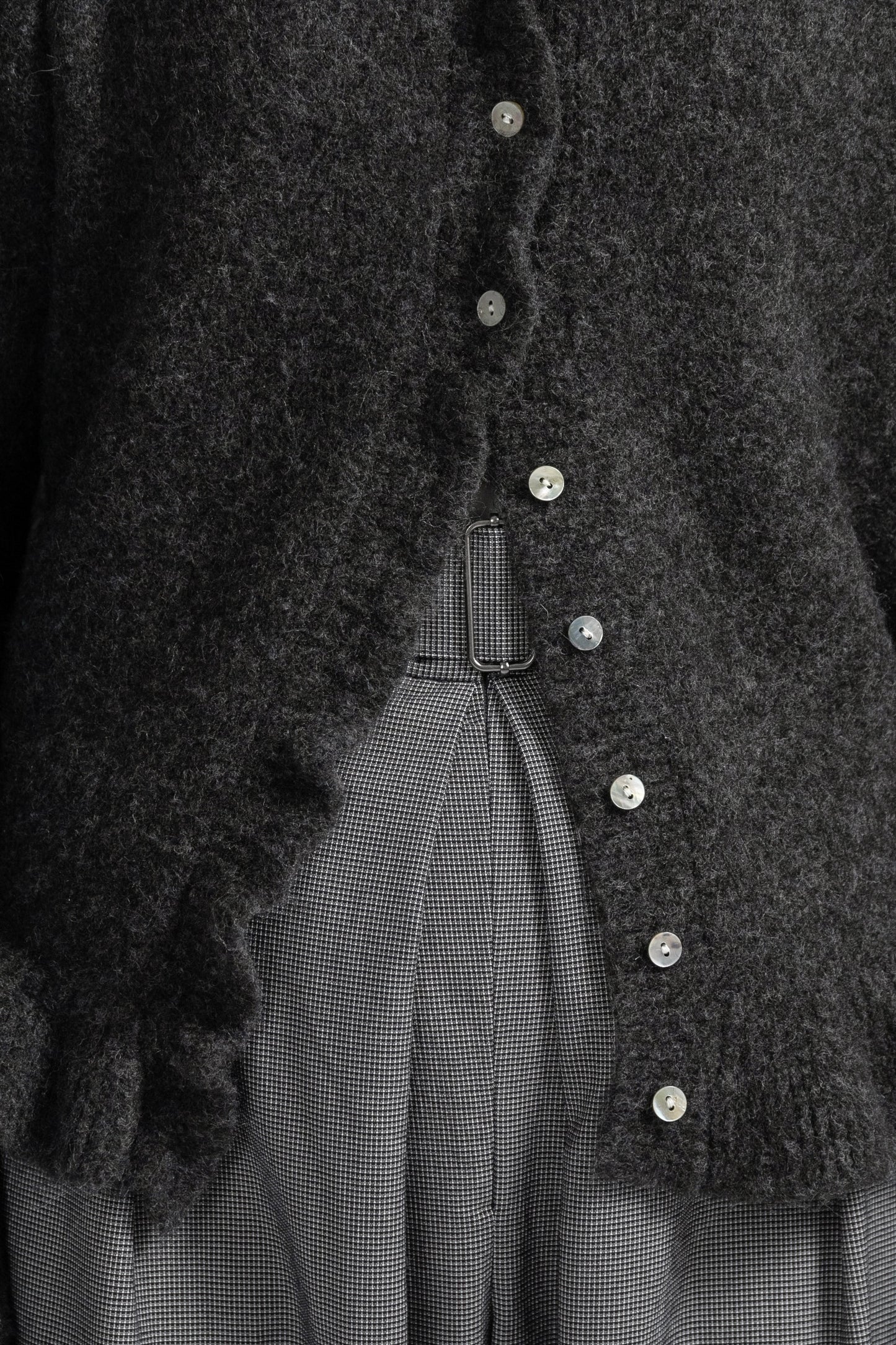 frill cuffs flare cardigan