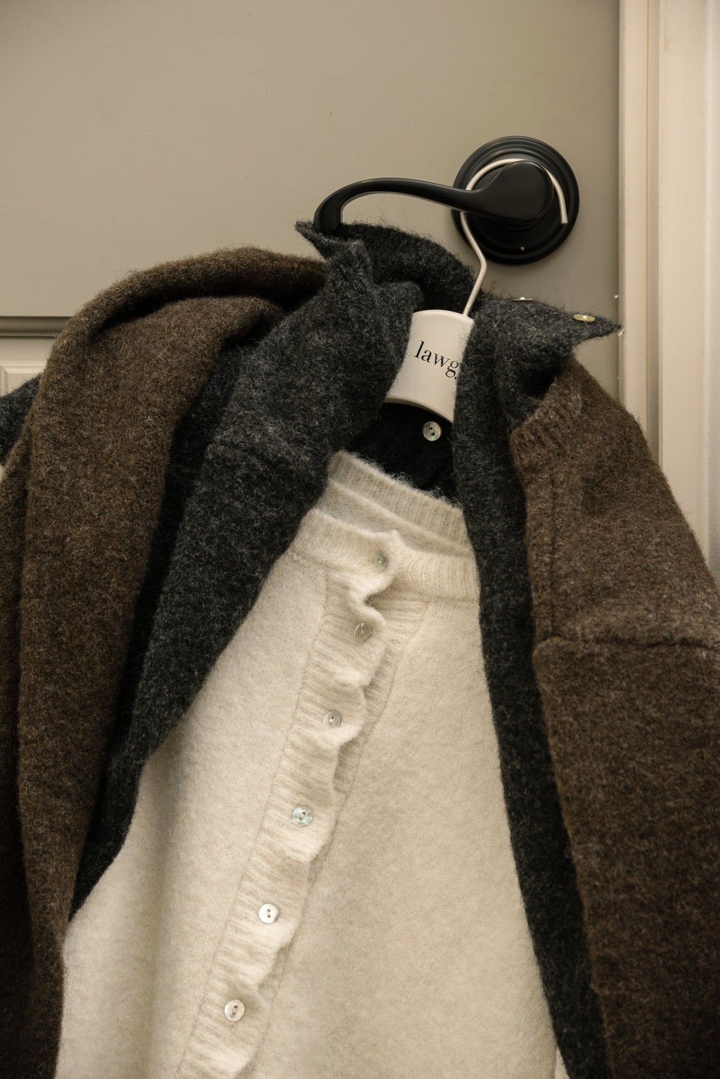 frill cuffs flare cardigan