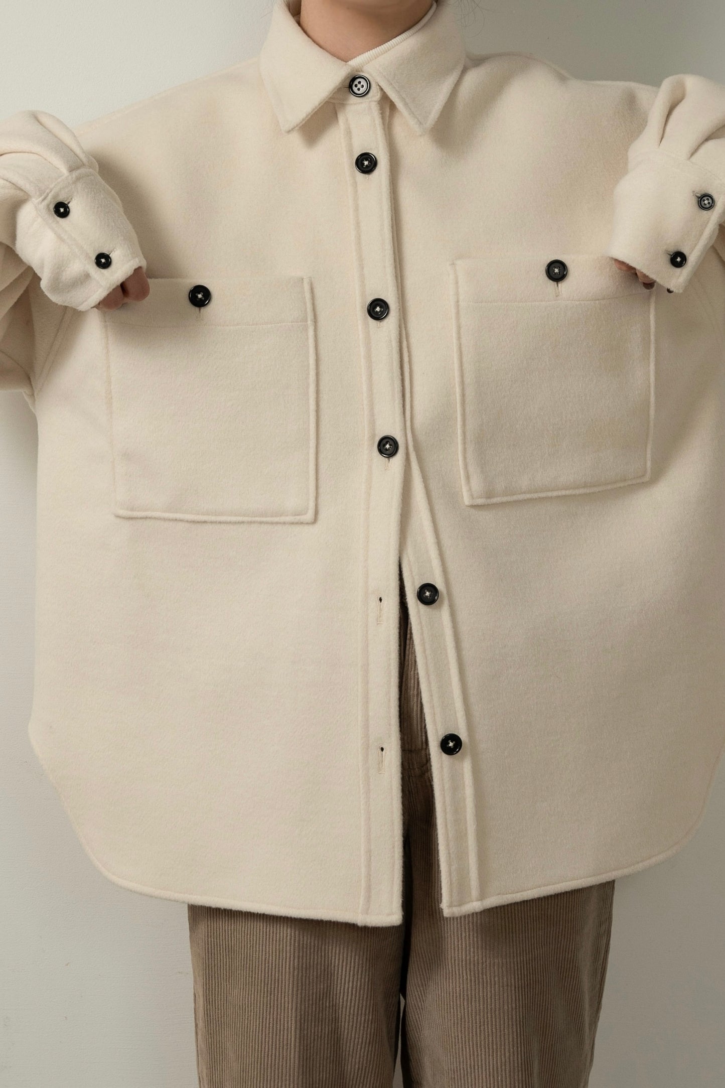 embroidery big pocket shirt like coat