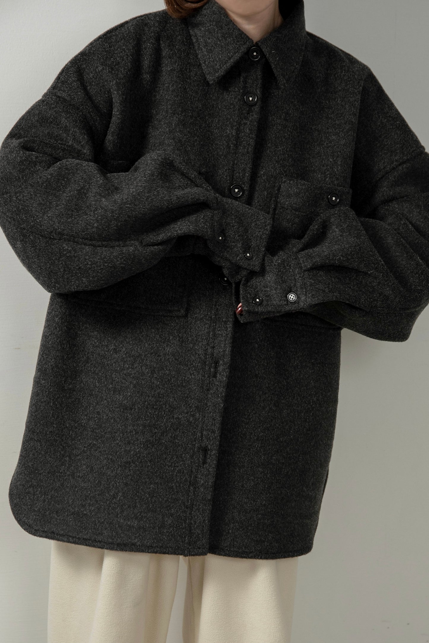 embroidery big pocket shirt like coat