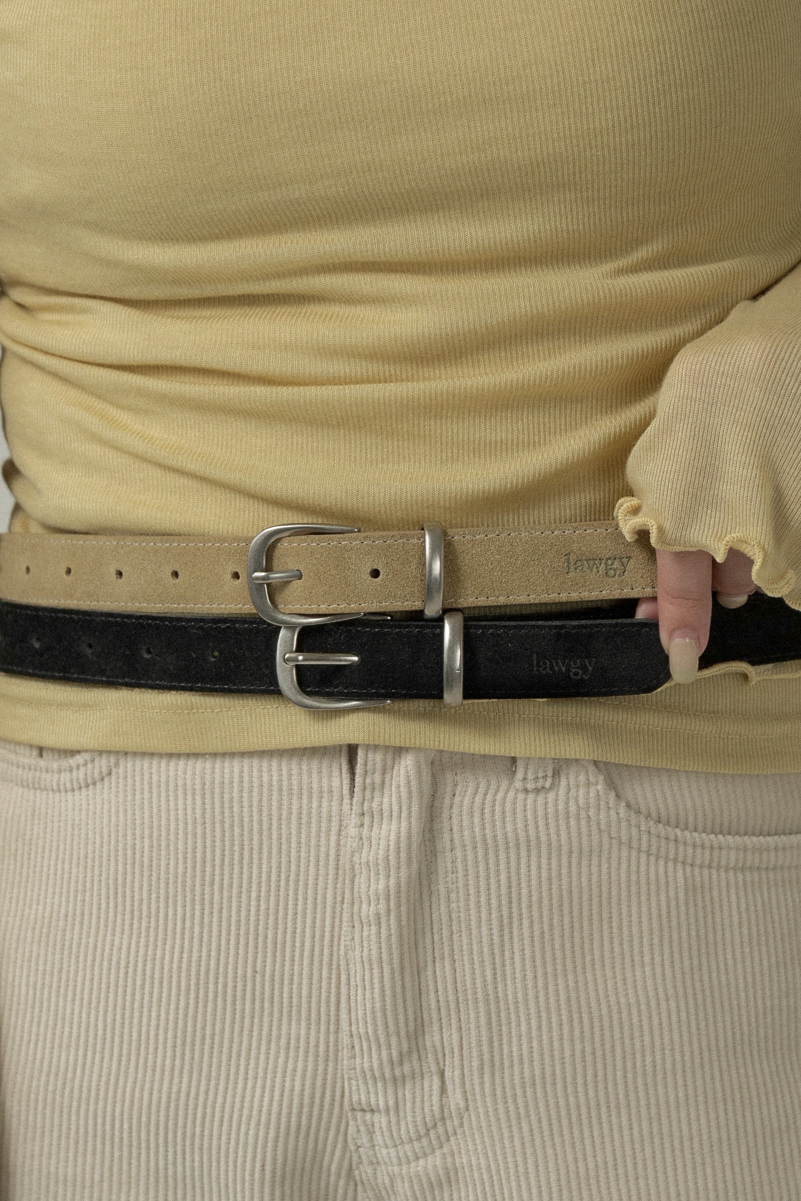 【完売品】Aimeine エメイン エッジスクエアスリムベルト brushed simple buckle square belt – eim online（エイム オンライン）