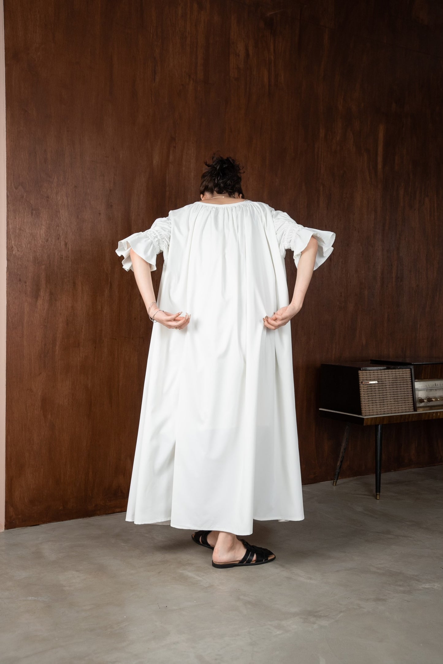 shirring flare sleeve ops